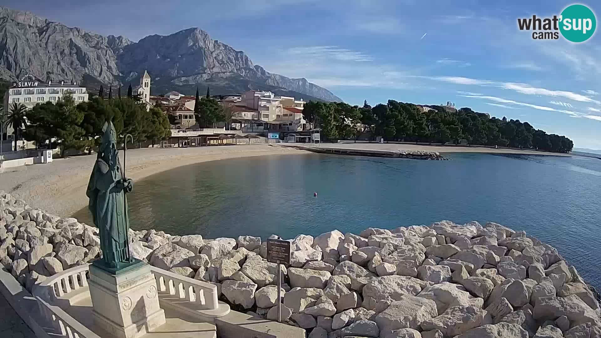 Spletna kamera Baška Voda – Sv. Nikola in plaža