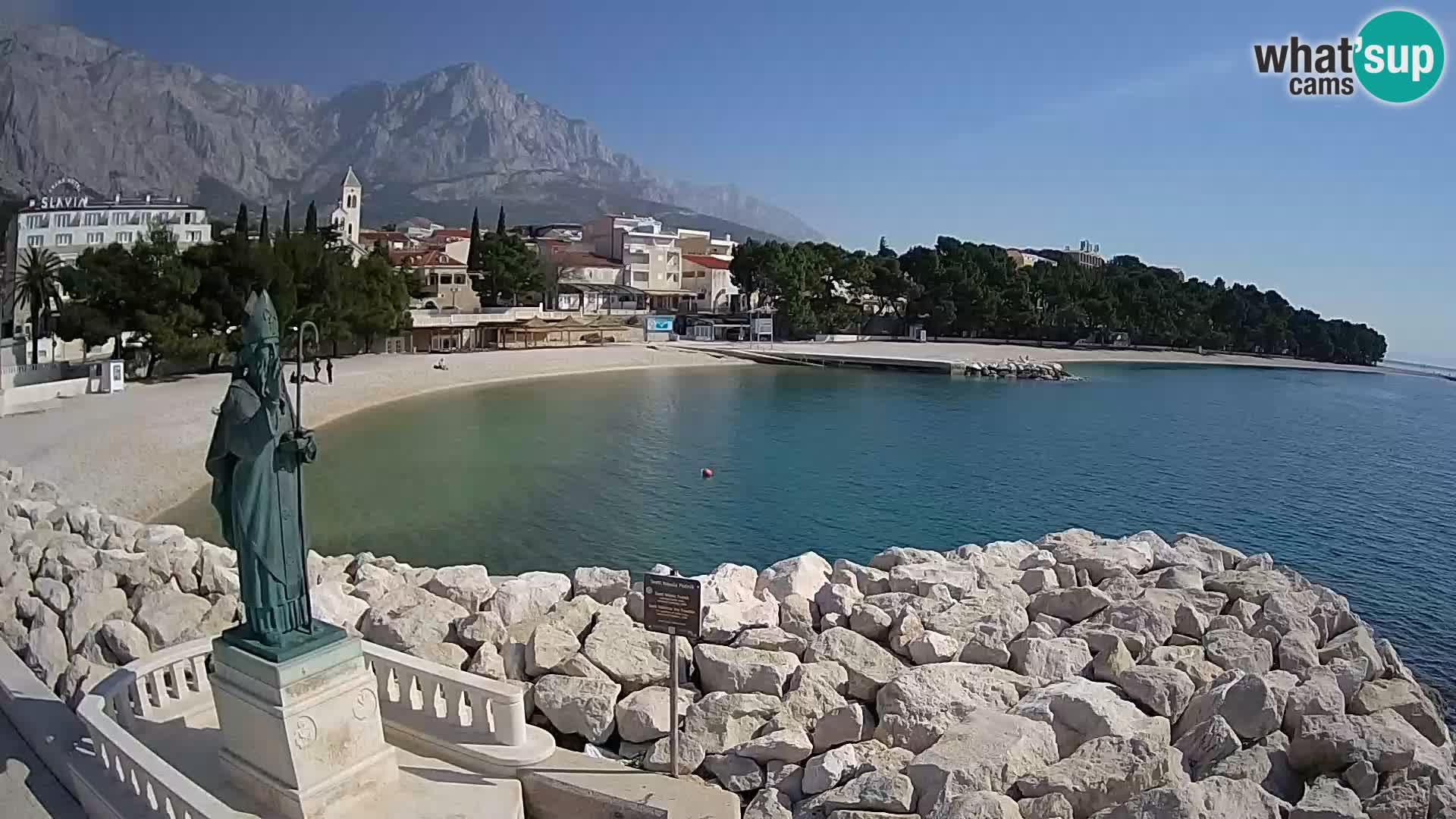 Spletna kamera Baška Voda – Sv. Nikola in plaža