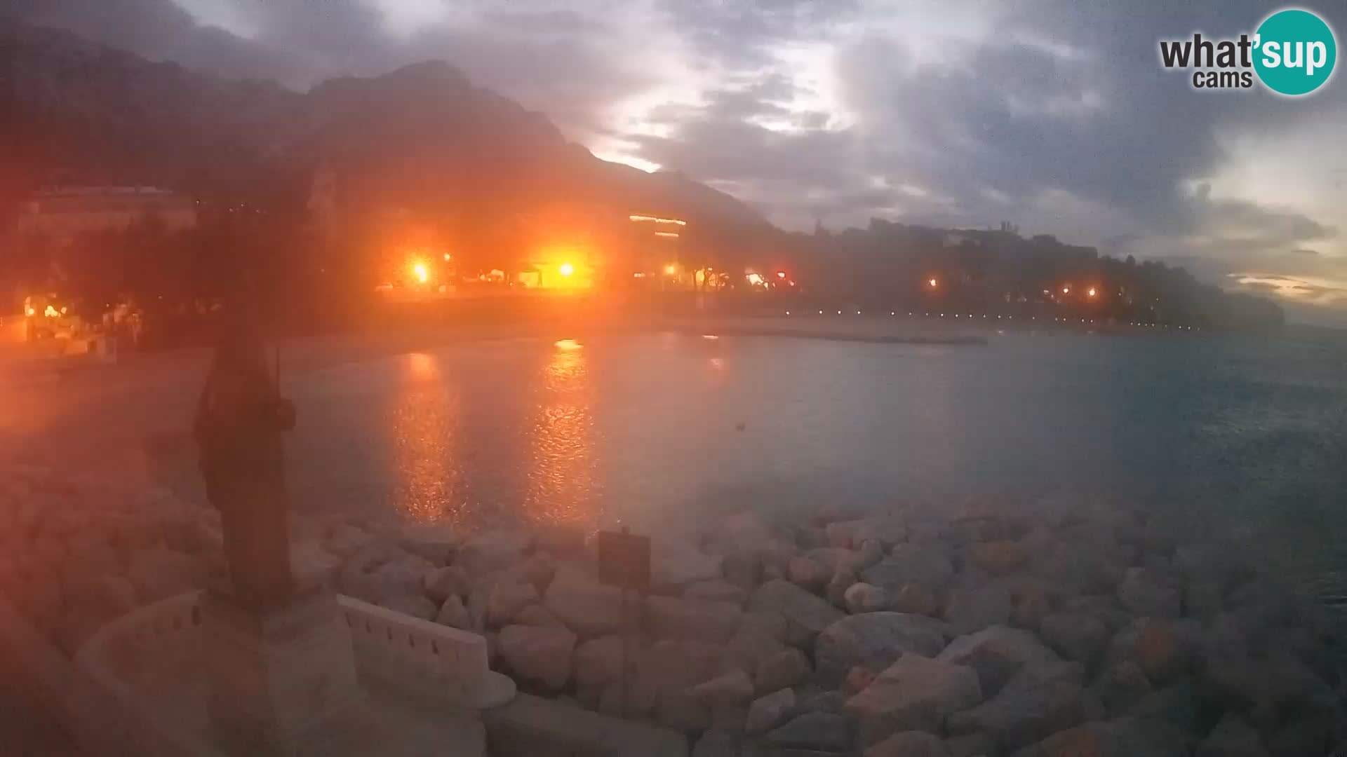 Webcam Baška Voda – Saint Nikola and beach