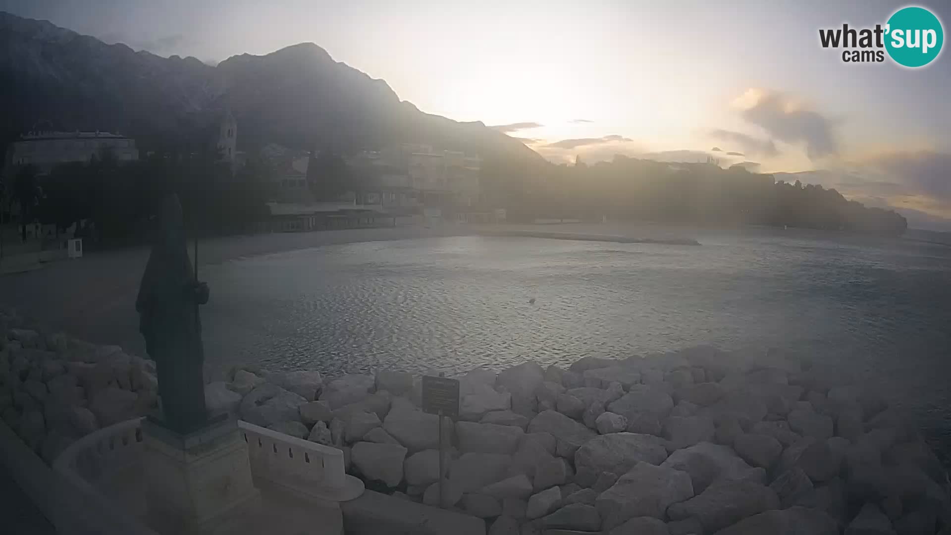 Webcam Baška Voda – Saint Nikola and beach