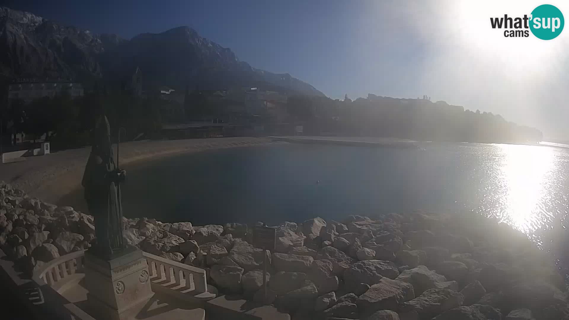 Webcam Baška Voda – Saint Nikola and beach