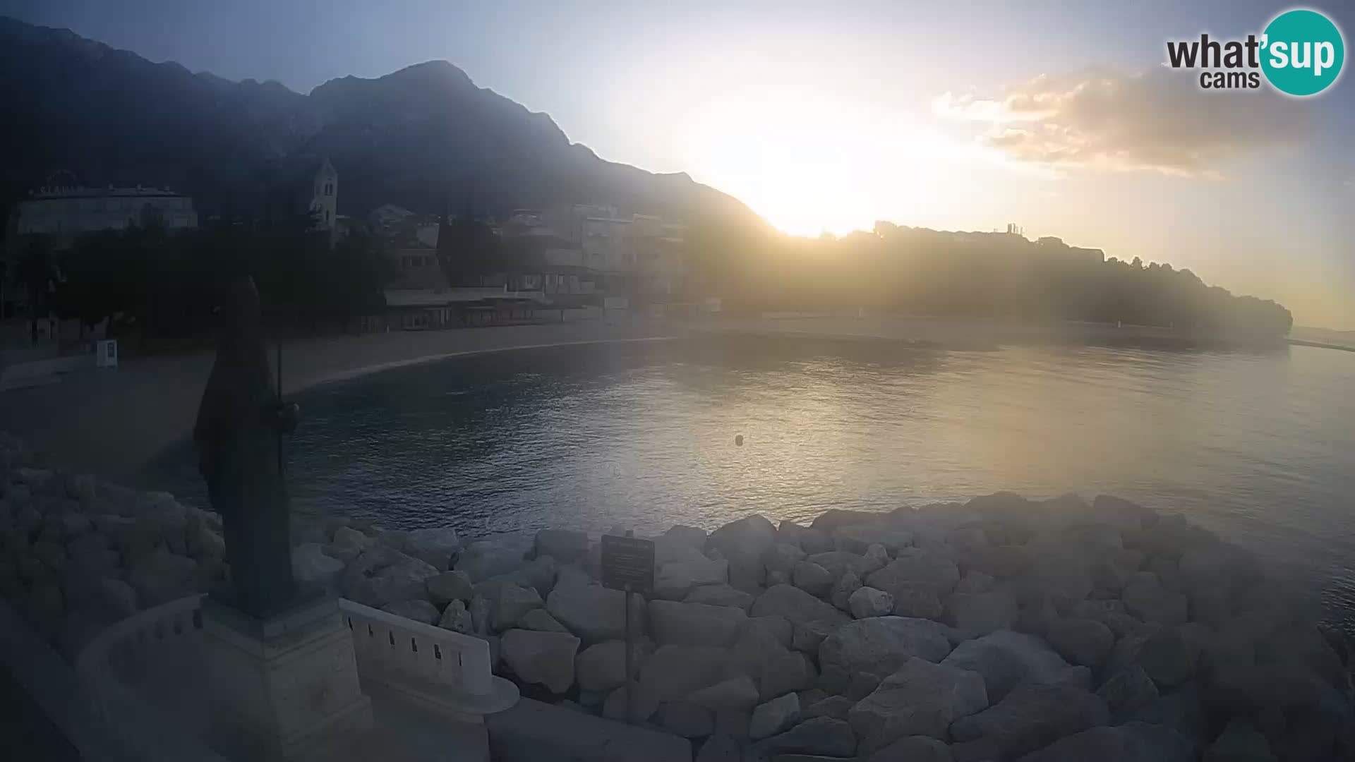 Webcam Baška Voda Croatia | Saint Nikola and beach