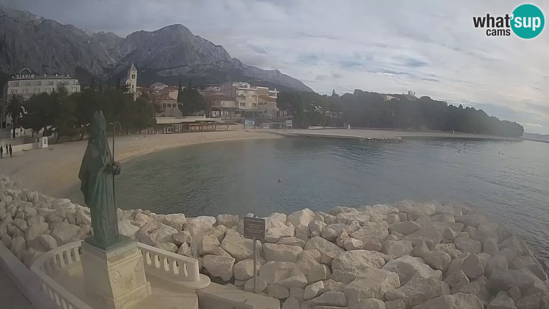 Spletna kamera Baška Voda – Sv. Nikola in plaža