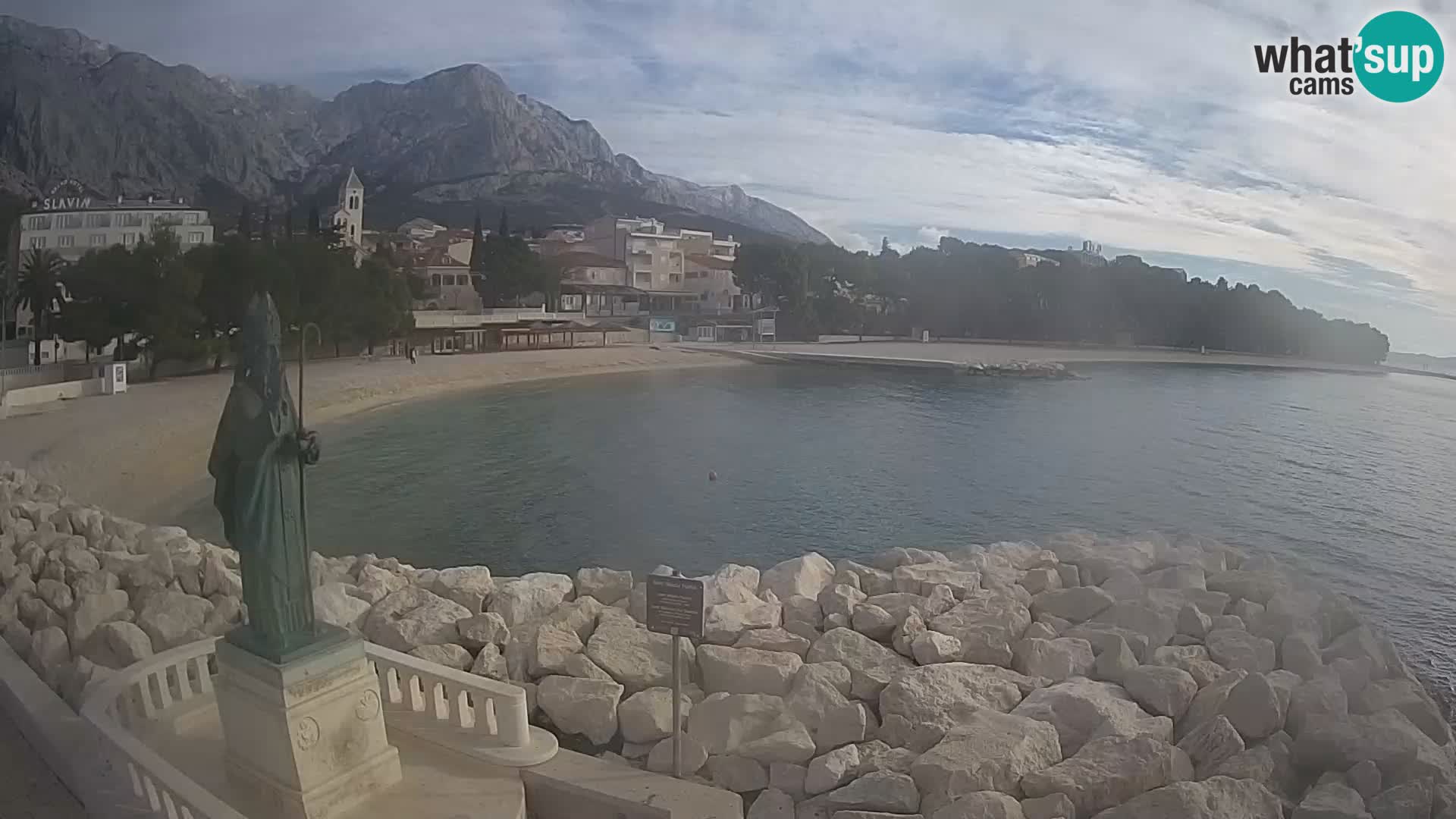 Spletna kamera Baška Voda – Sv. Nikola in plaža