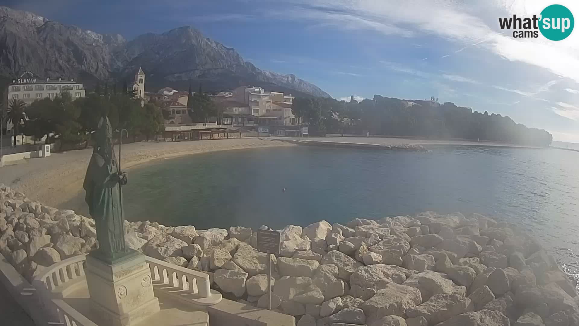 Spletna kamera Baška Voda – Sv. Nikola in plaža