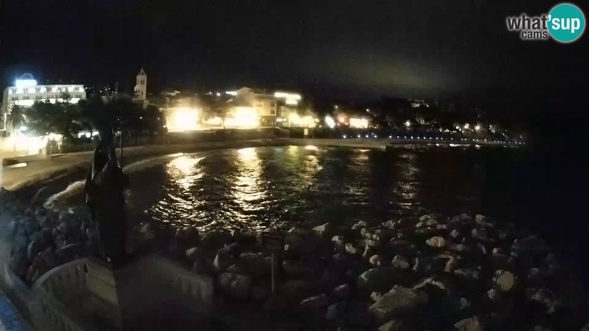 Webcam Baška Voda Croatia | Saint Nikola and beach