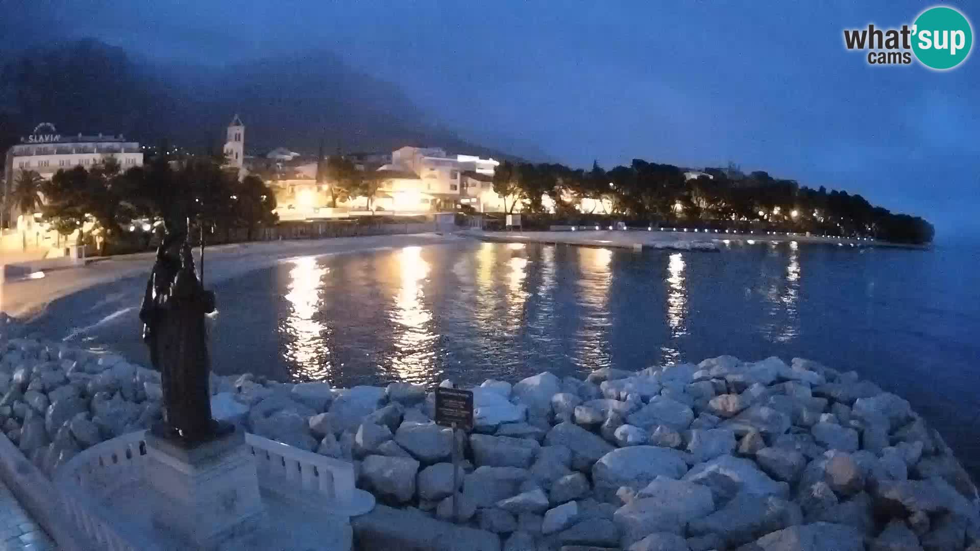 Webcam Baška Voda Croatia | Saint Nikola and beach