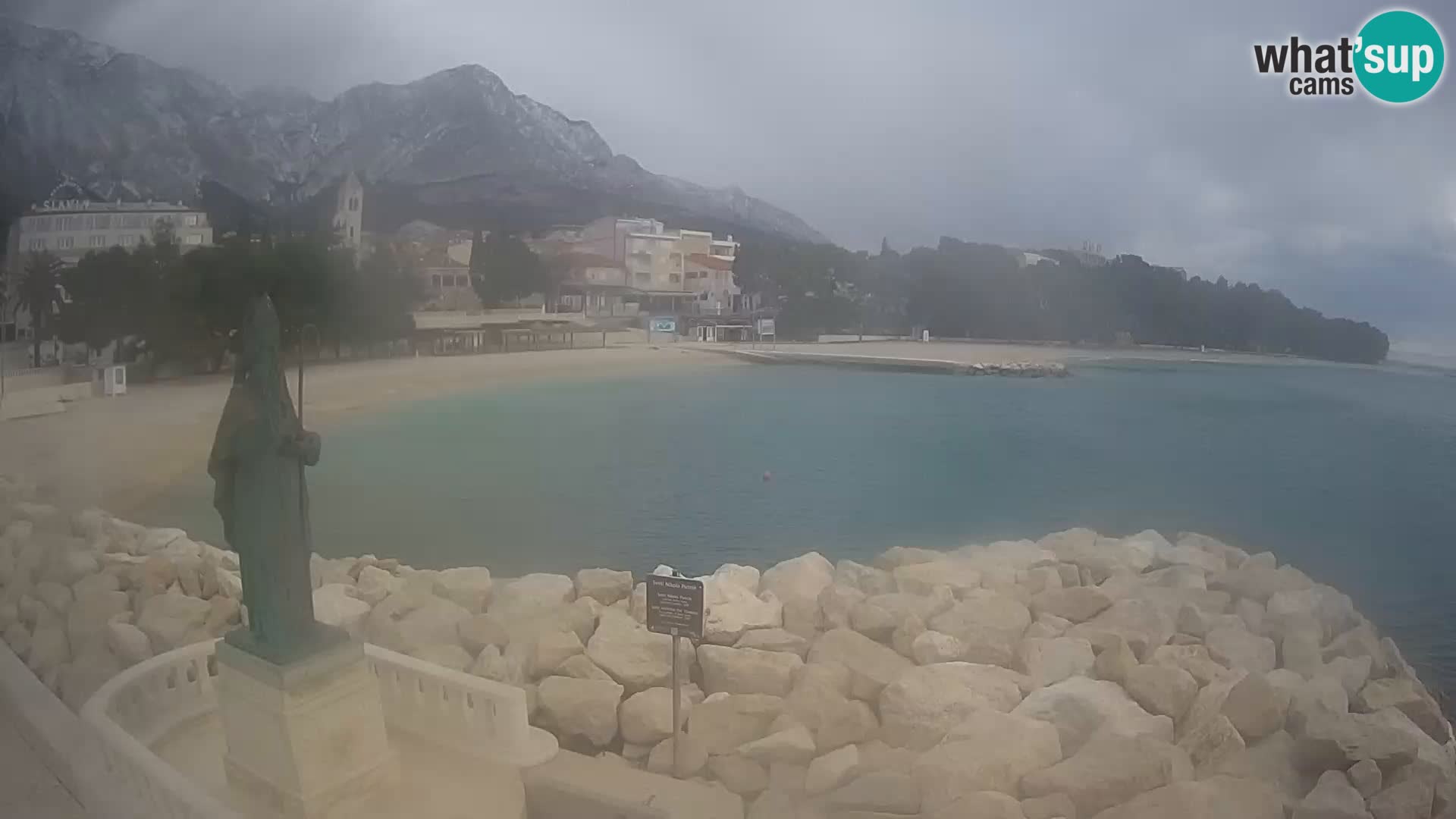 Webcam live Baška Voda – St. Nikola und Strand