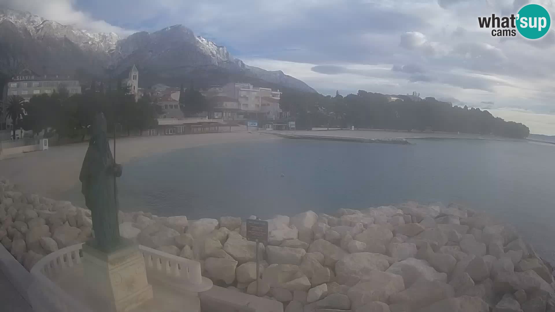 Spletna kamera Baška Voda – Sv. Nikola in plaža