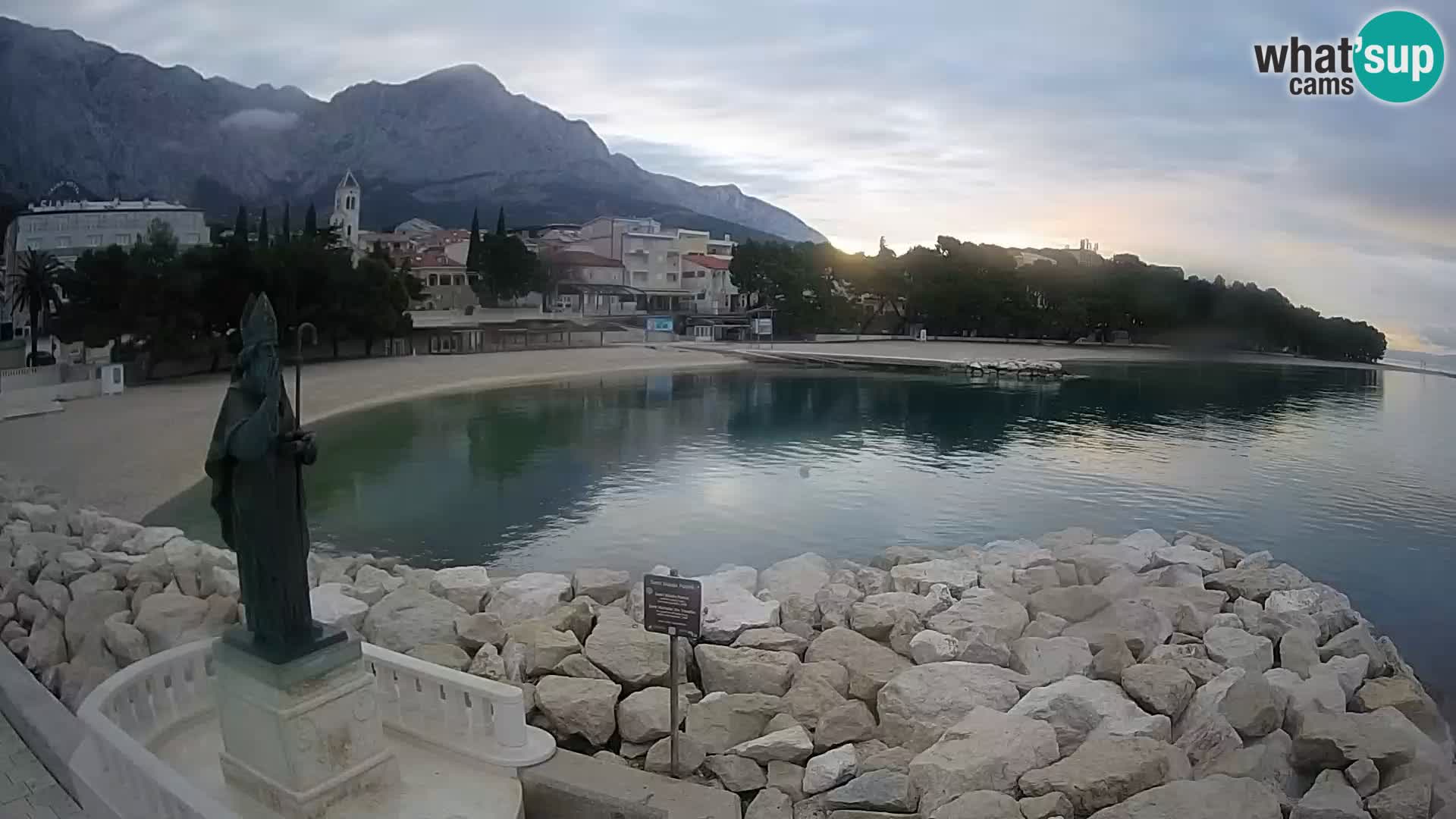 Webcam live Baška Voda – St. Nikola und Strand