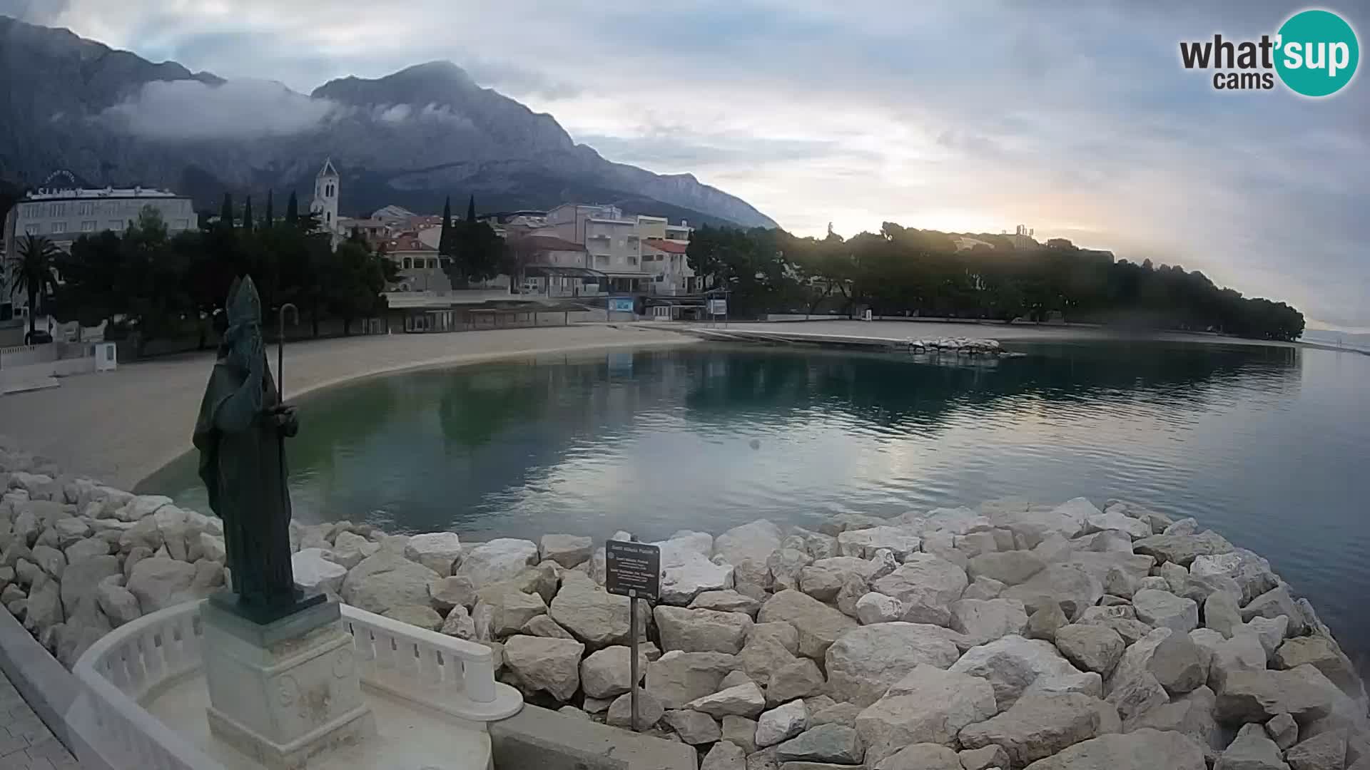 Webcam live Baška Voda – St. Nikola und Strand