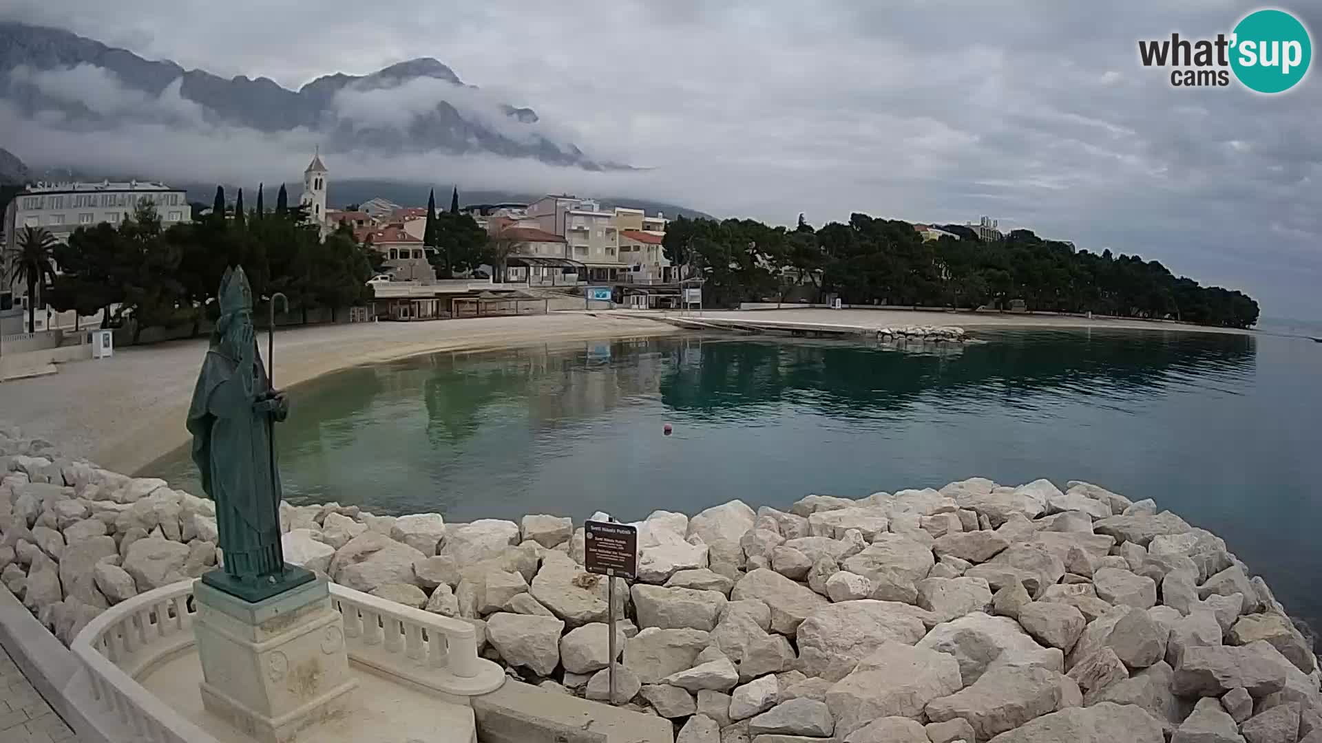 Webcam live Baška Voda – St. Nikola und Strand