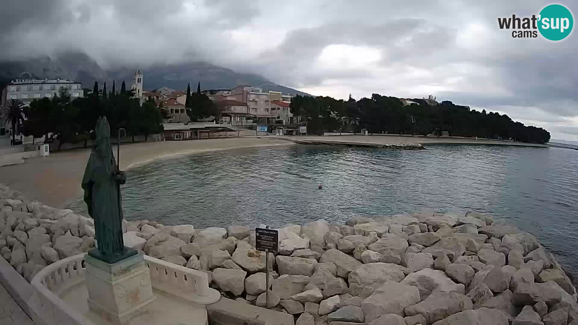 Webcam live Baška Voda – St. Nikola und Strand