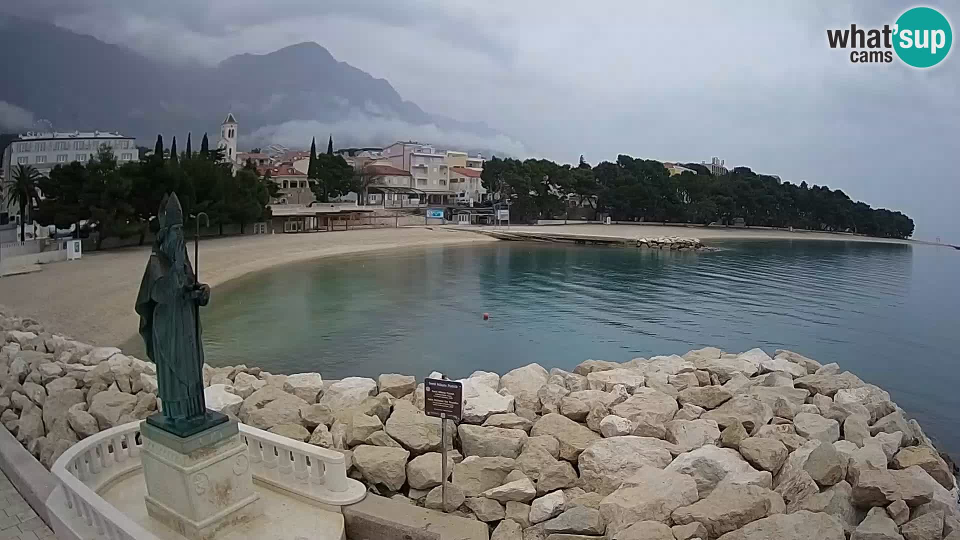 Webcam live Baška Voda – St. Nikola und Strand