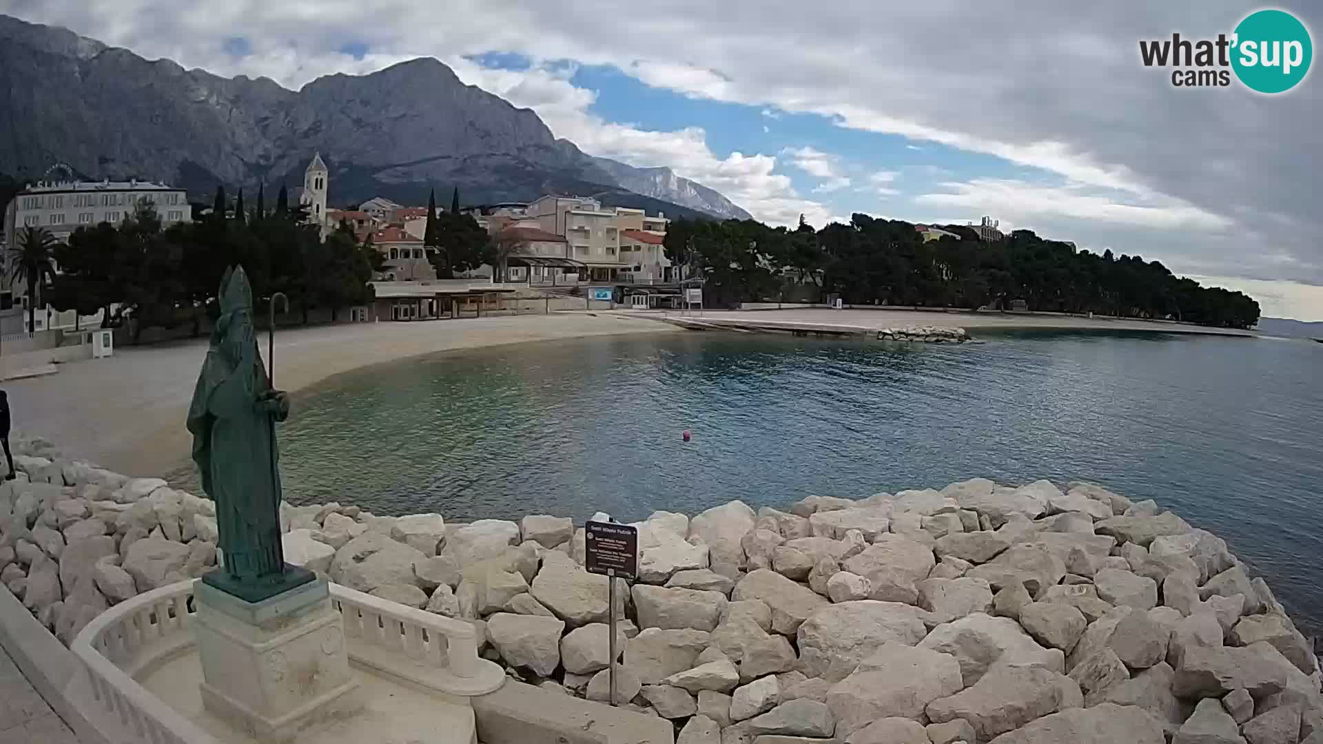 Webcam live Baška Voda – St. Nikola und Strand