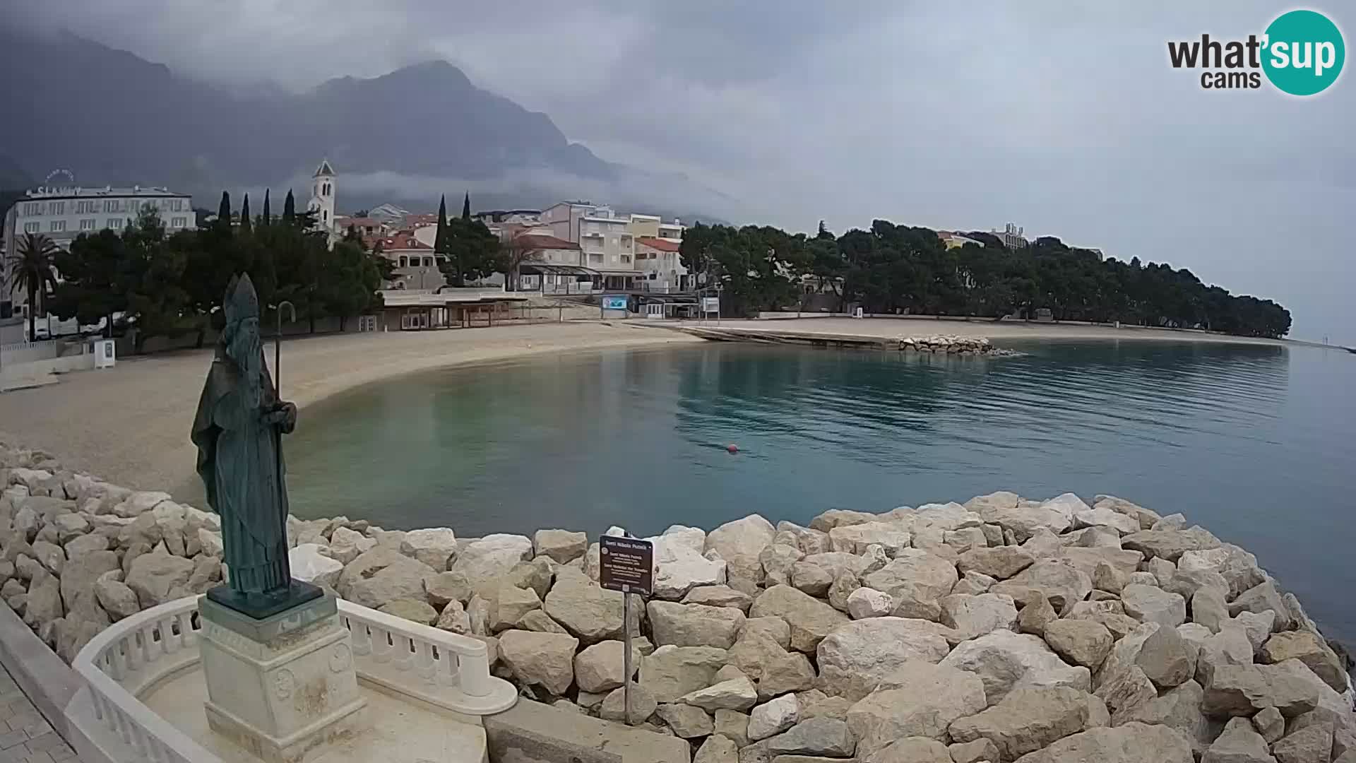 Web kamera Baška Voda – Sv. Nikola i plaža