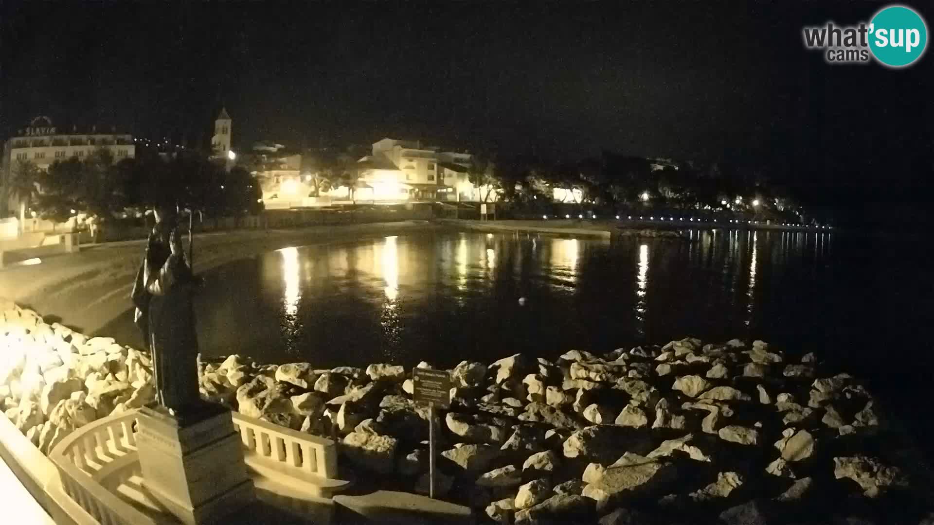 Webcam Baška Voda Croatia | Saint Nikola and beach