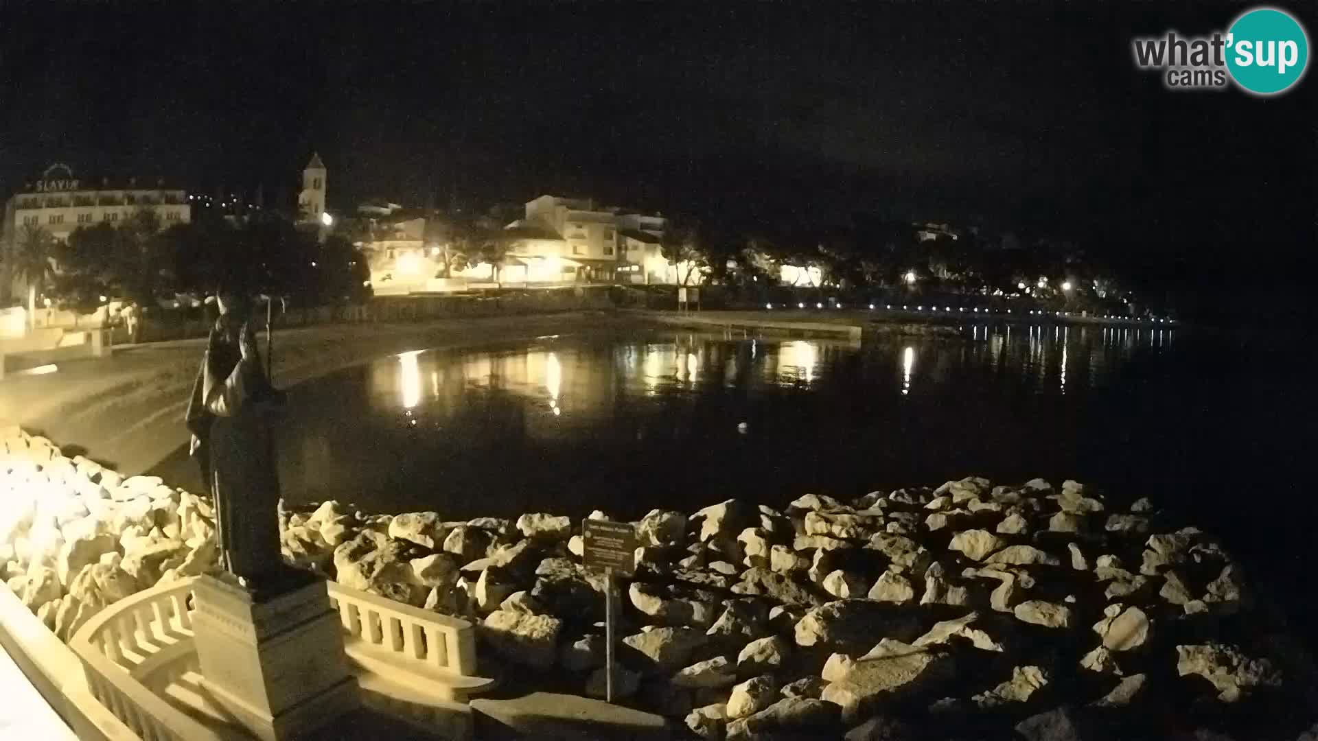 Webcam Baška Voda Croatia | Saint Nikola and beach