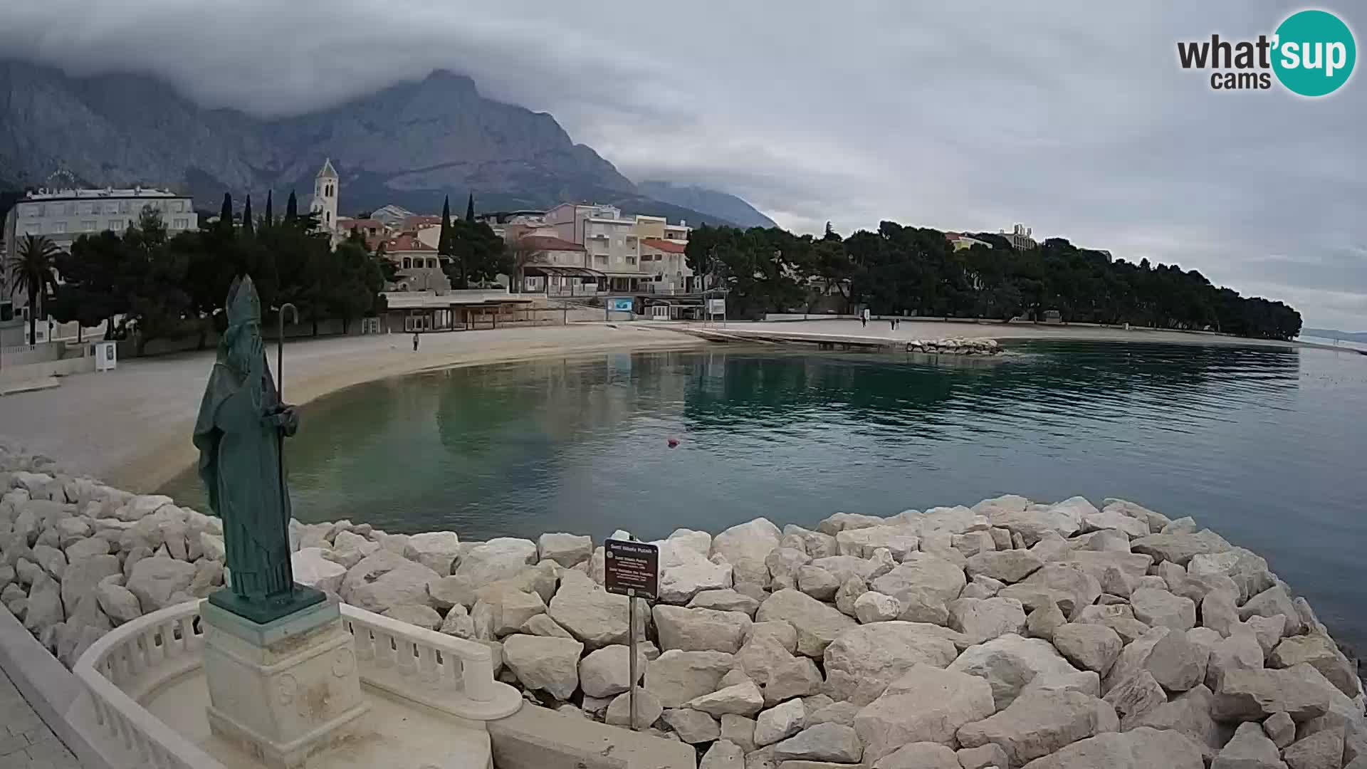 Spletna kamera Baška Voda – Sv. Nikola in plaža