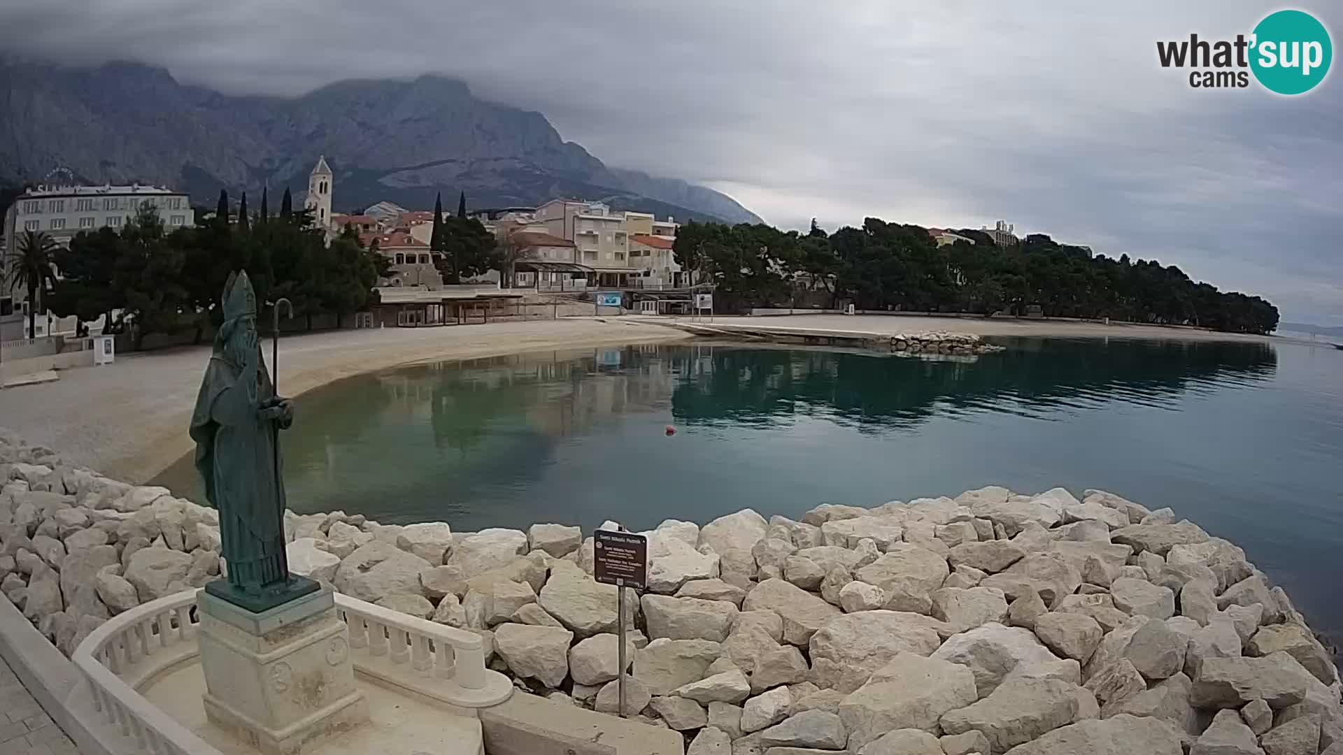 Webcam live Baška Voda – St. Nikola und Strand