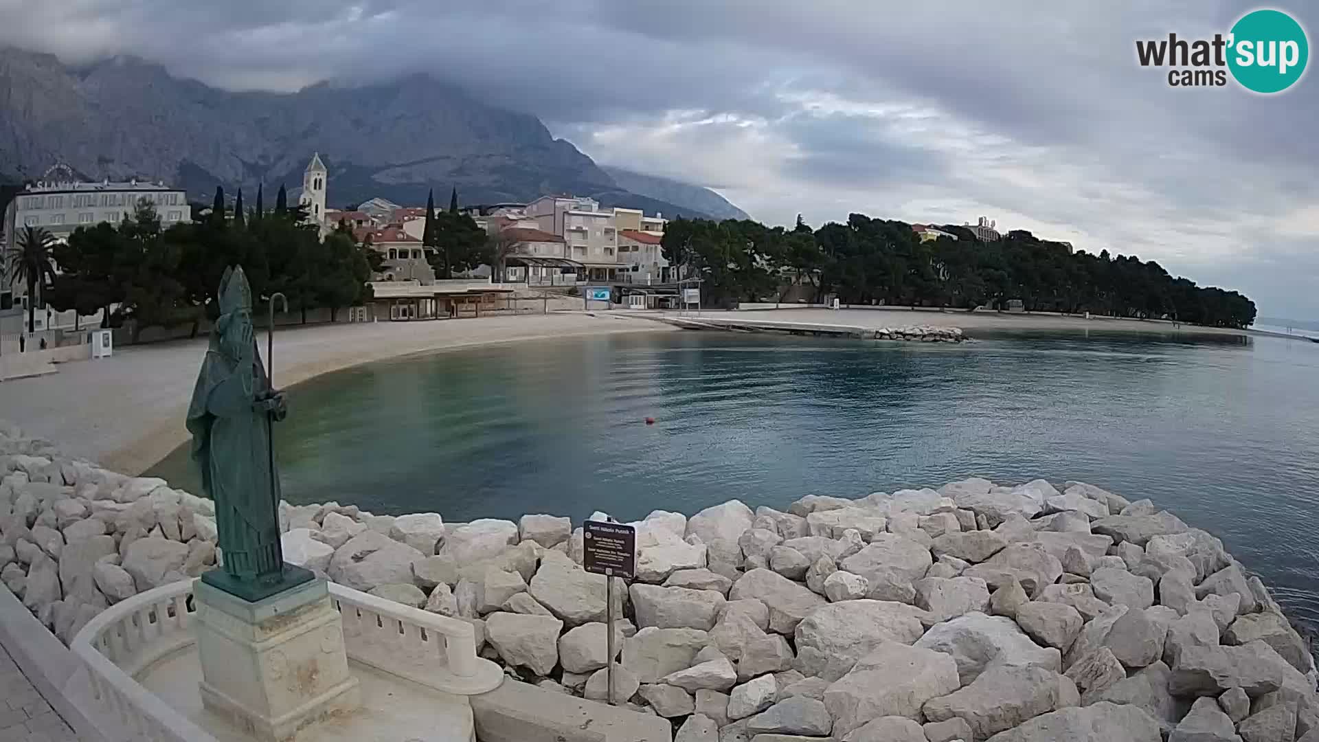 Webcam live Baška Voda – St. Nikola und Strand