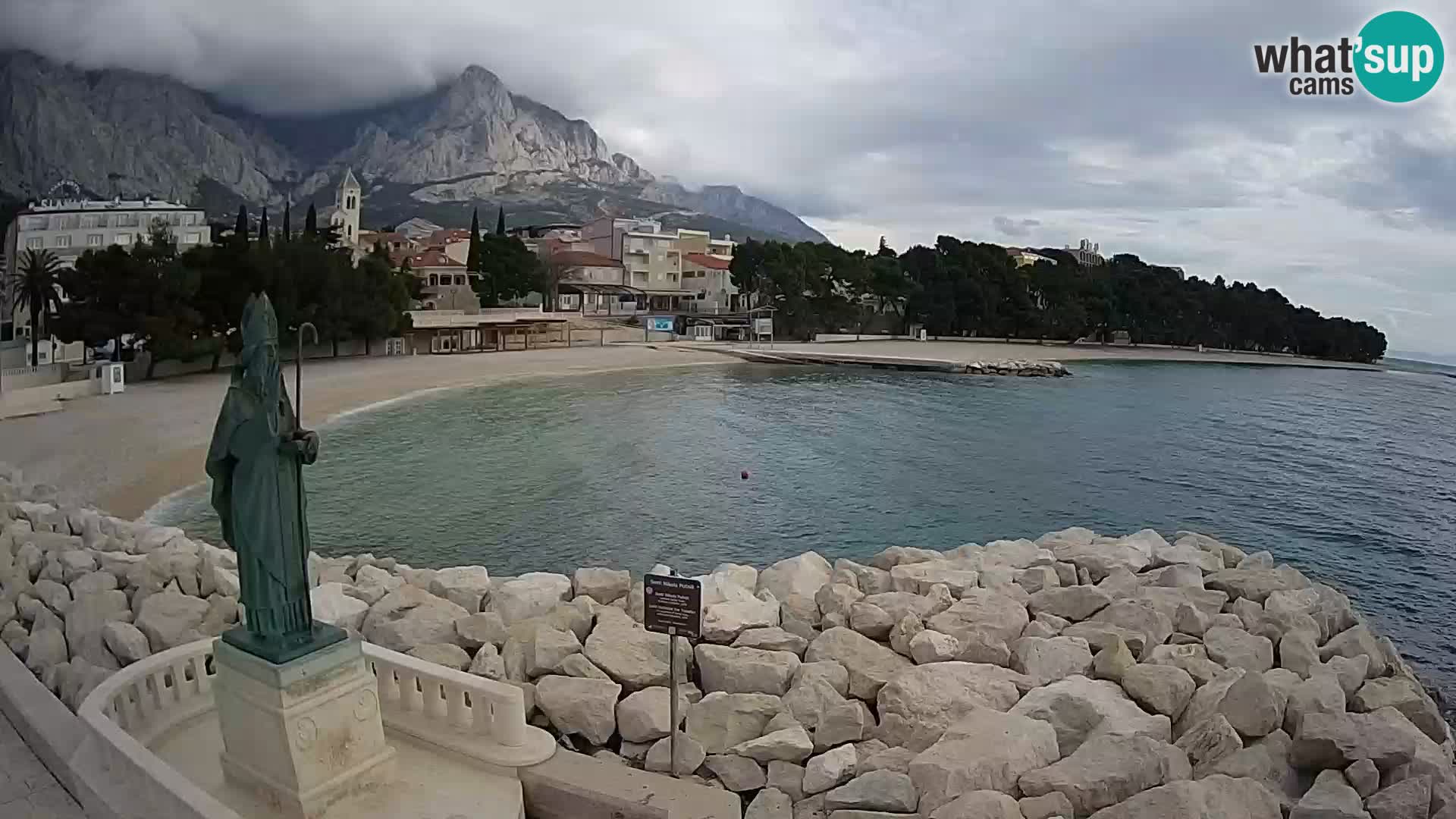 Webcam live Baška Voda – St. Nikola und Strand