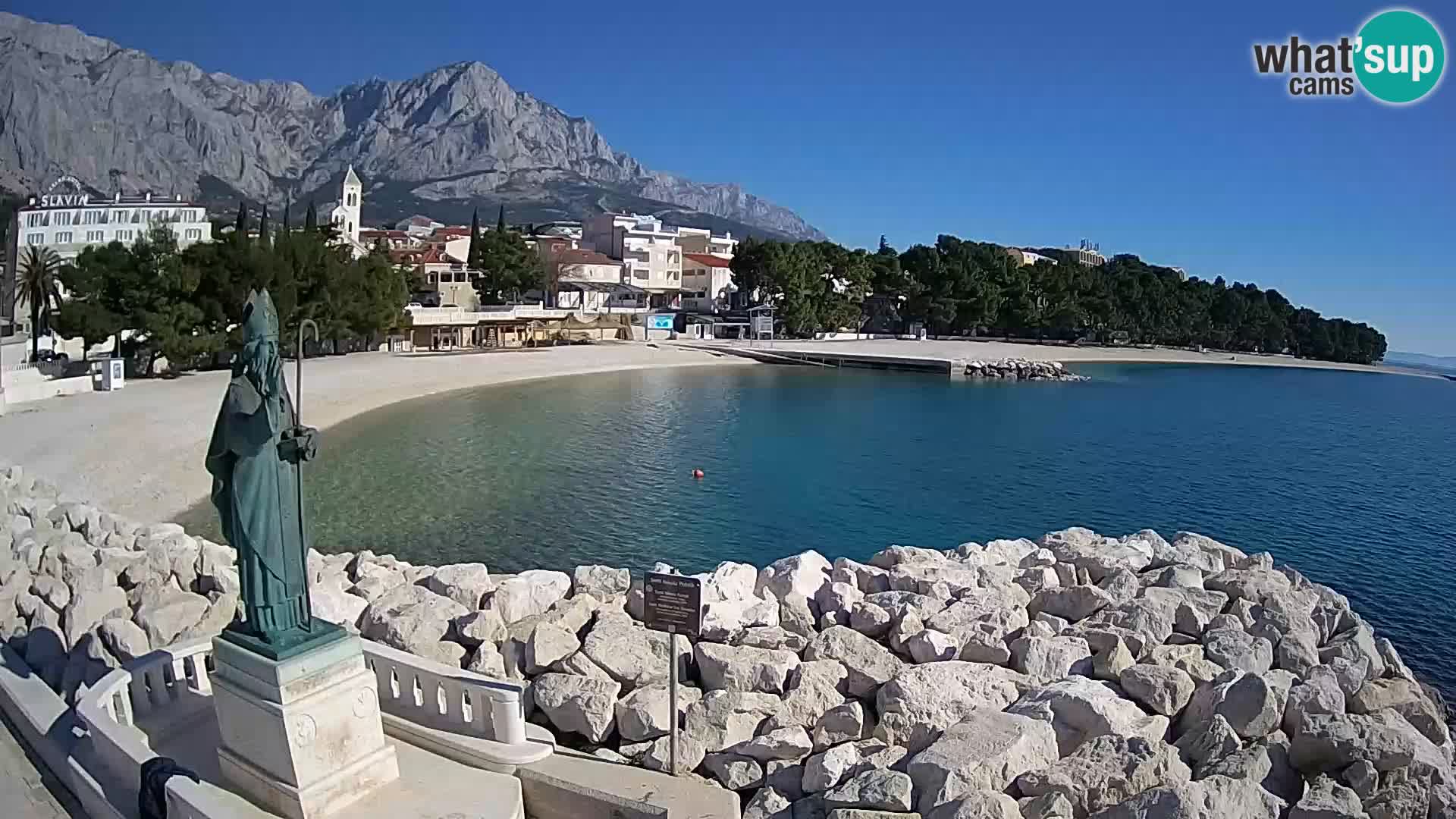 Spletna kamera Baška Voda – Sv. Nikola in plaža