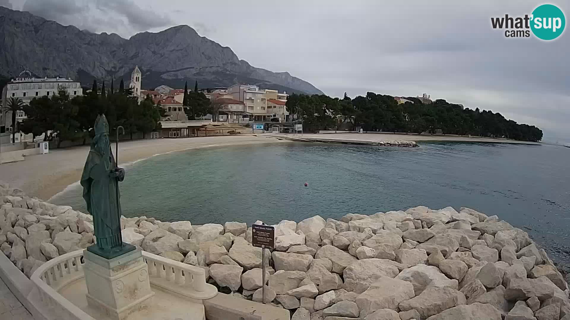 Webcam live Baška Voda – St. Nikola und Strand