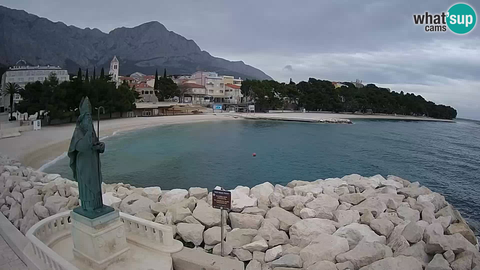 Webcam live Baška Voda – St. Nikola und Strand