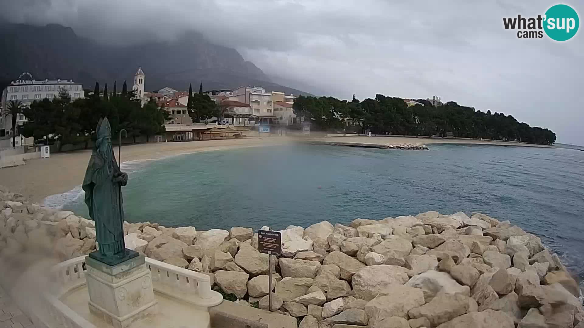 Webcam live Baška Voda – St. Nikola und Strand