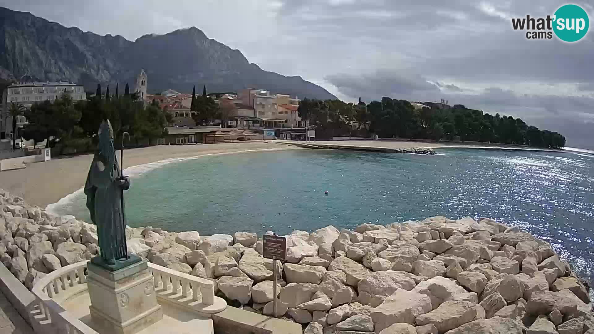 Spletna kamera Baška Voda – Sv. Nikola in plaža