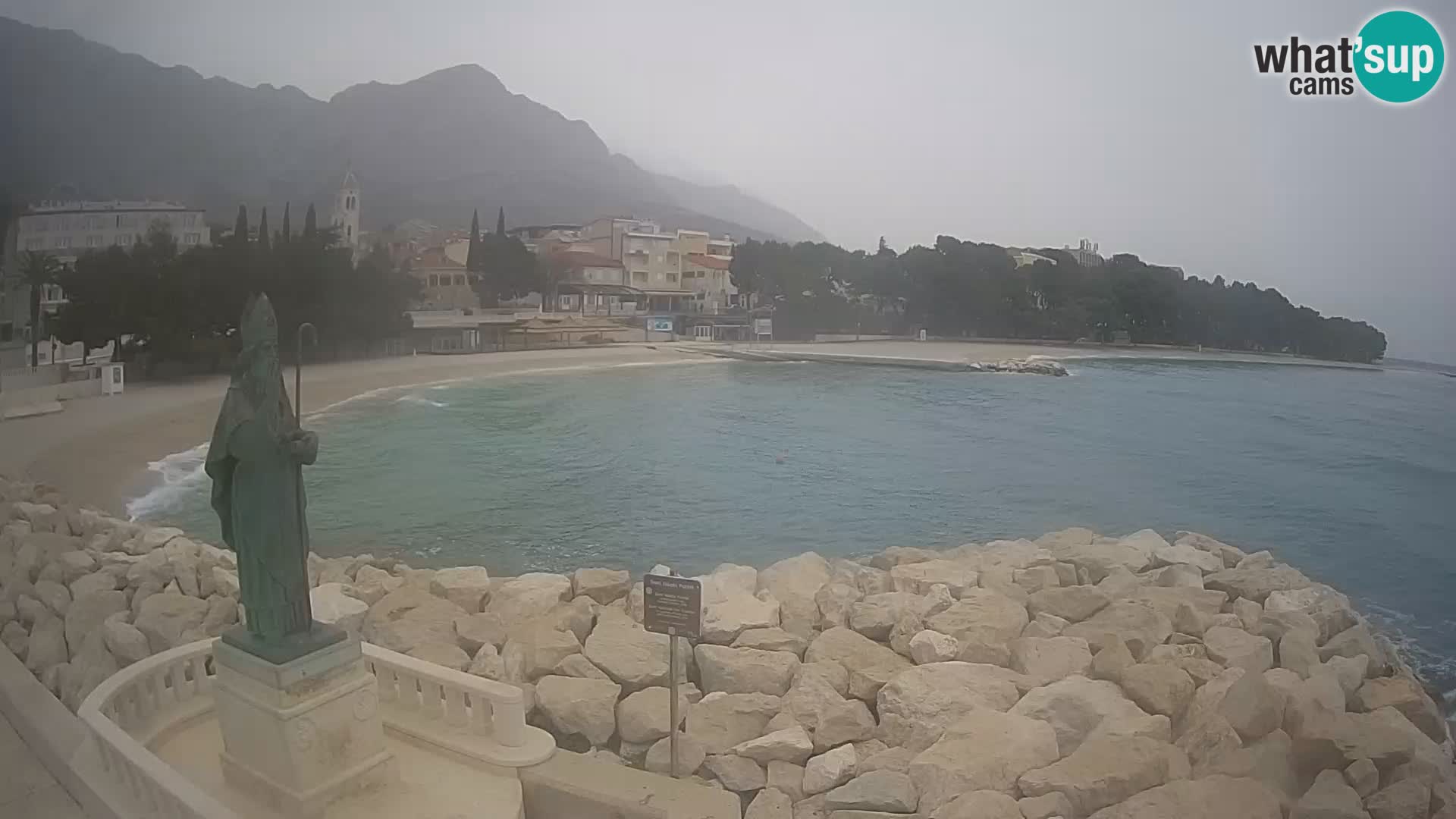 Webcam live Baška Voda – St. Nikola und Strand