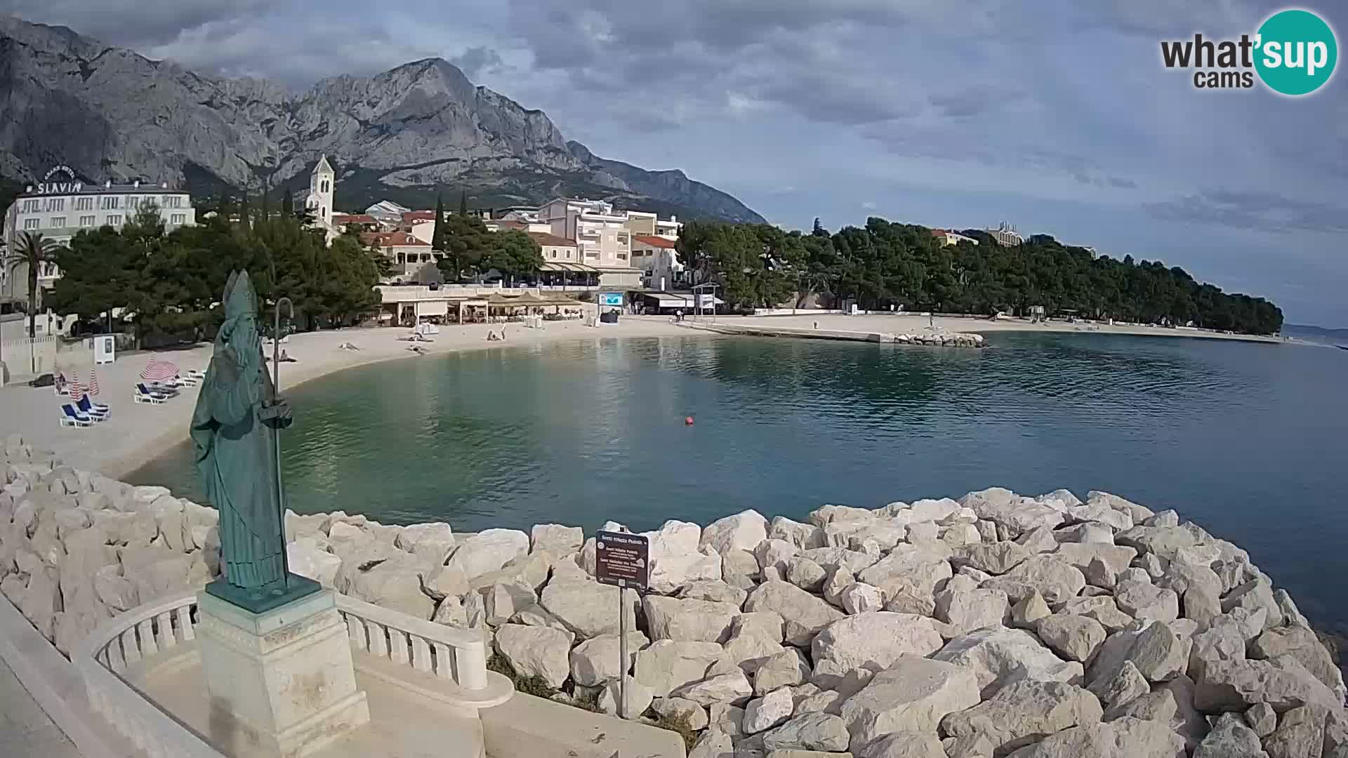 Spletna kamera Baška Voda – Sv. Nikola in plaža