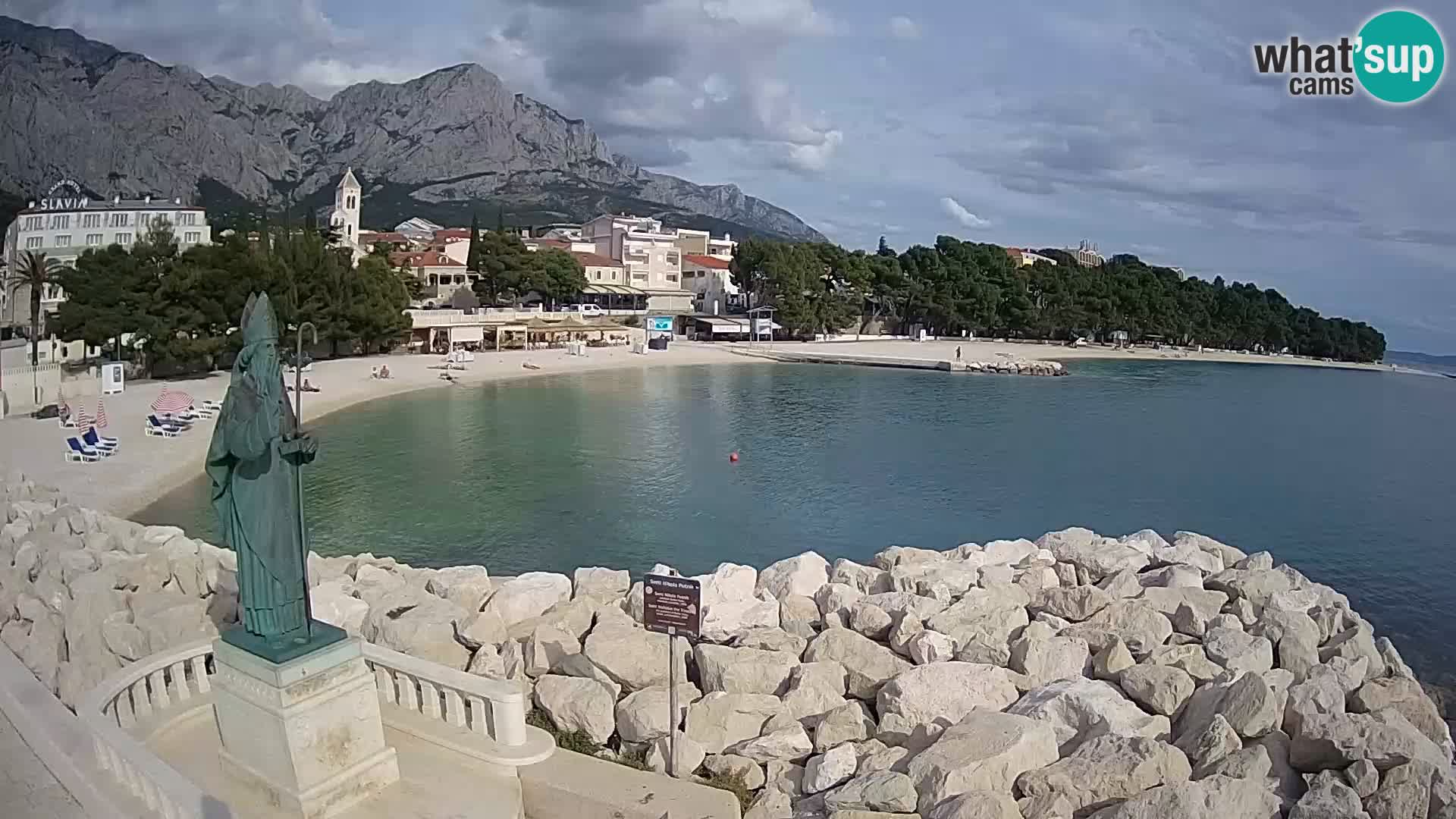 Spletna kamera Baška Voda – Sv. Nikola in plaža
