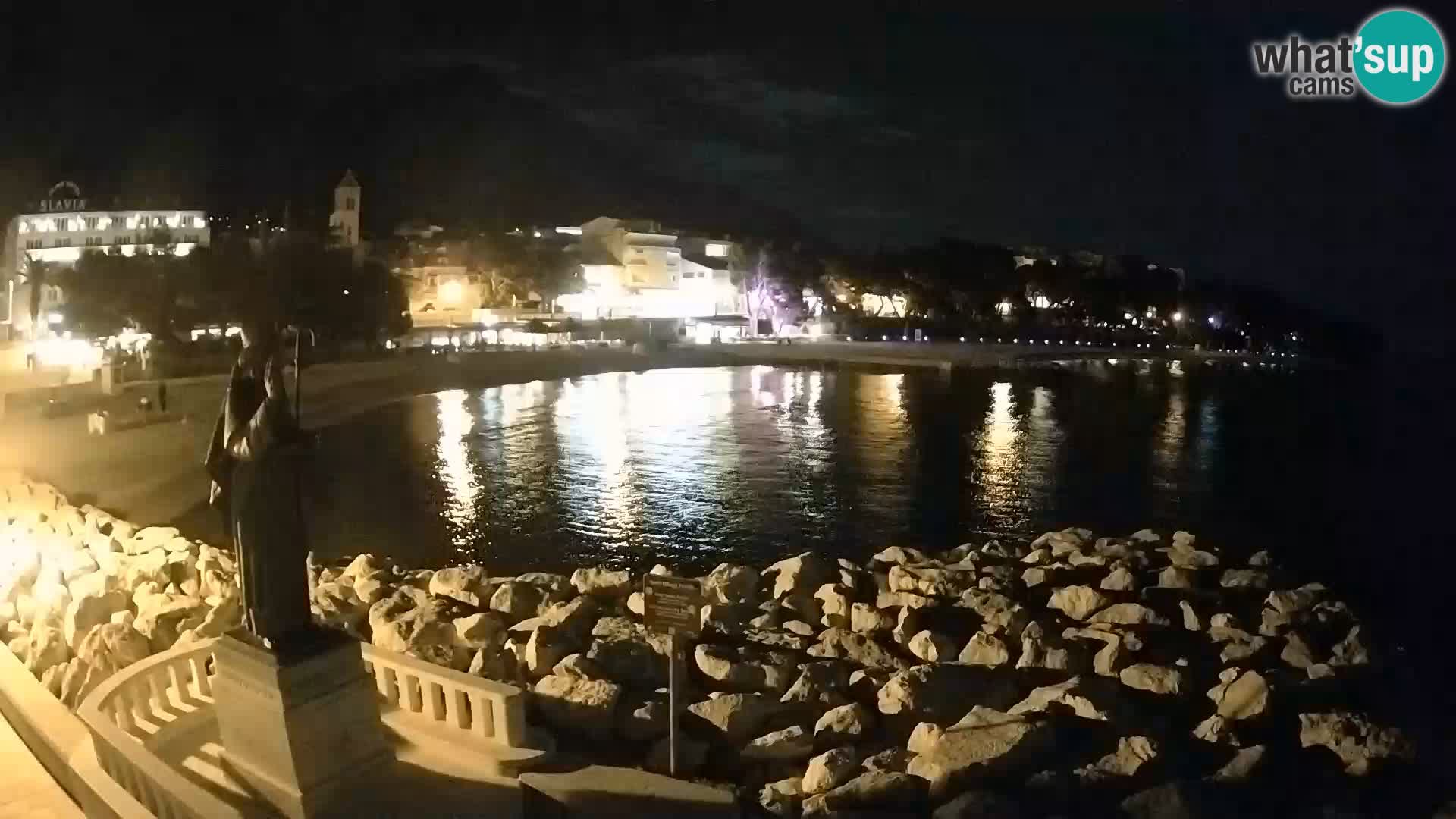Webcam Baška Voda Croatia | Saint Nikola and beach