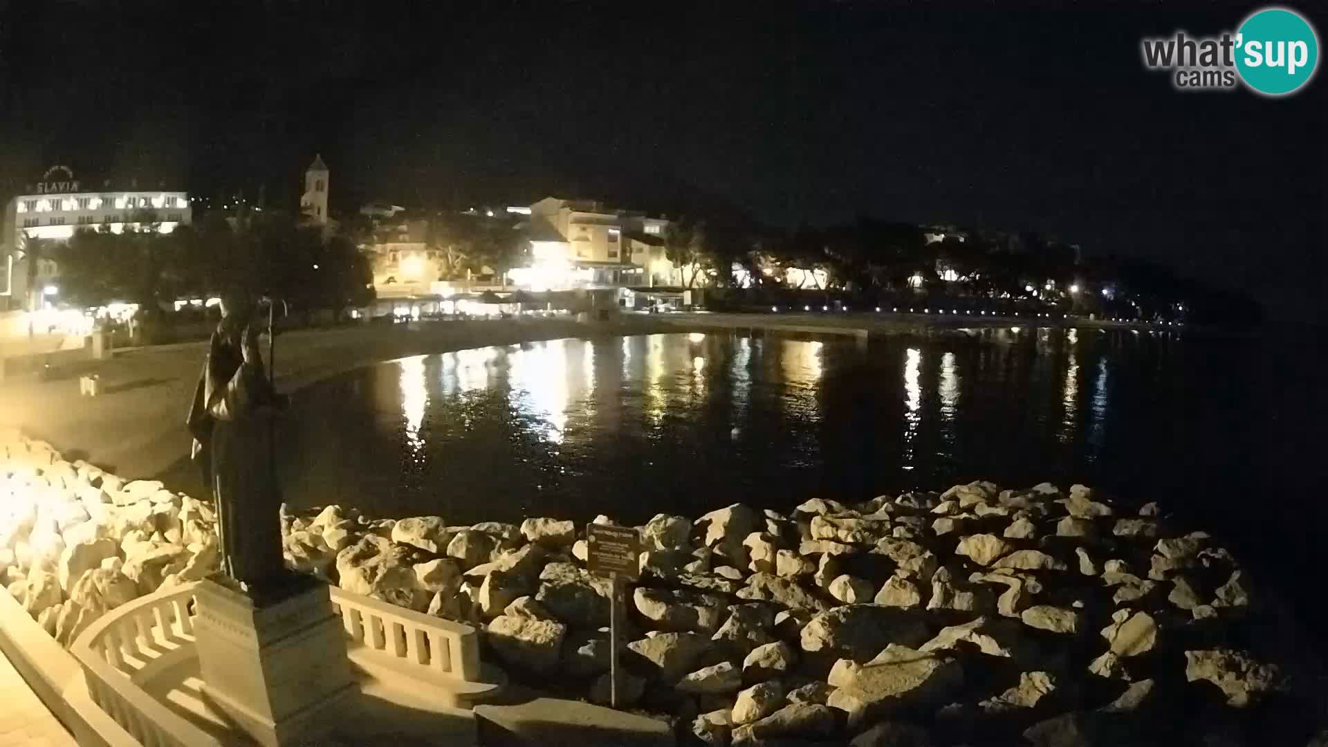 Webcam Baška Voda Croatia | Saint Nikola and beach