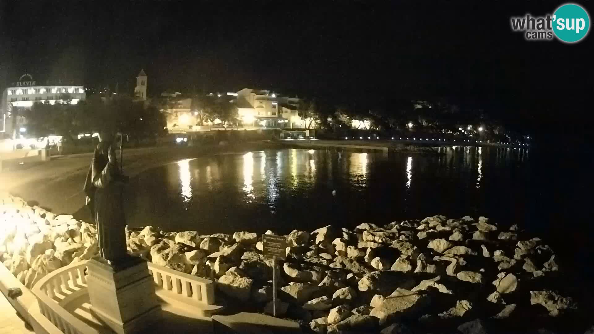 Webcam Baška Voda Croatia | Saint Nikola and beach