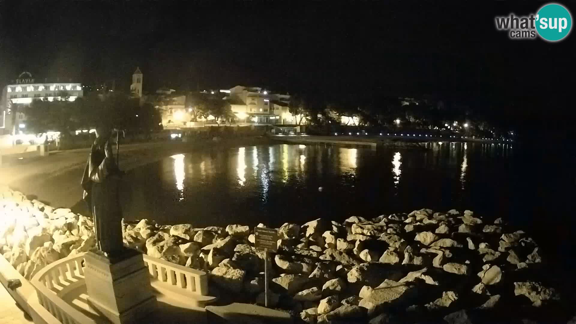 Webcam Baška Voda Croatia | Saint Nikola and beach