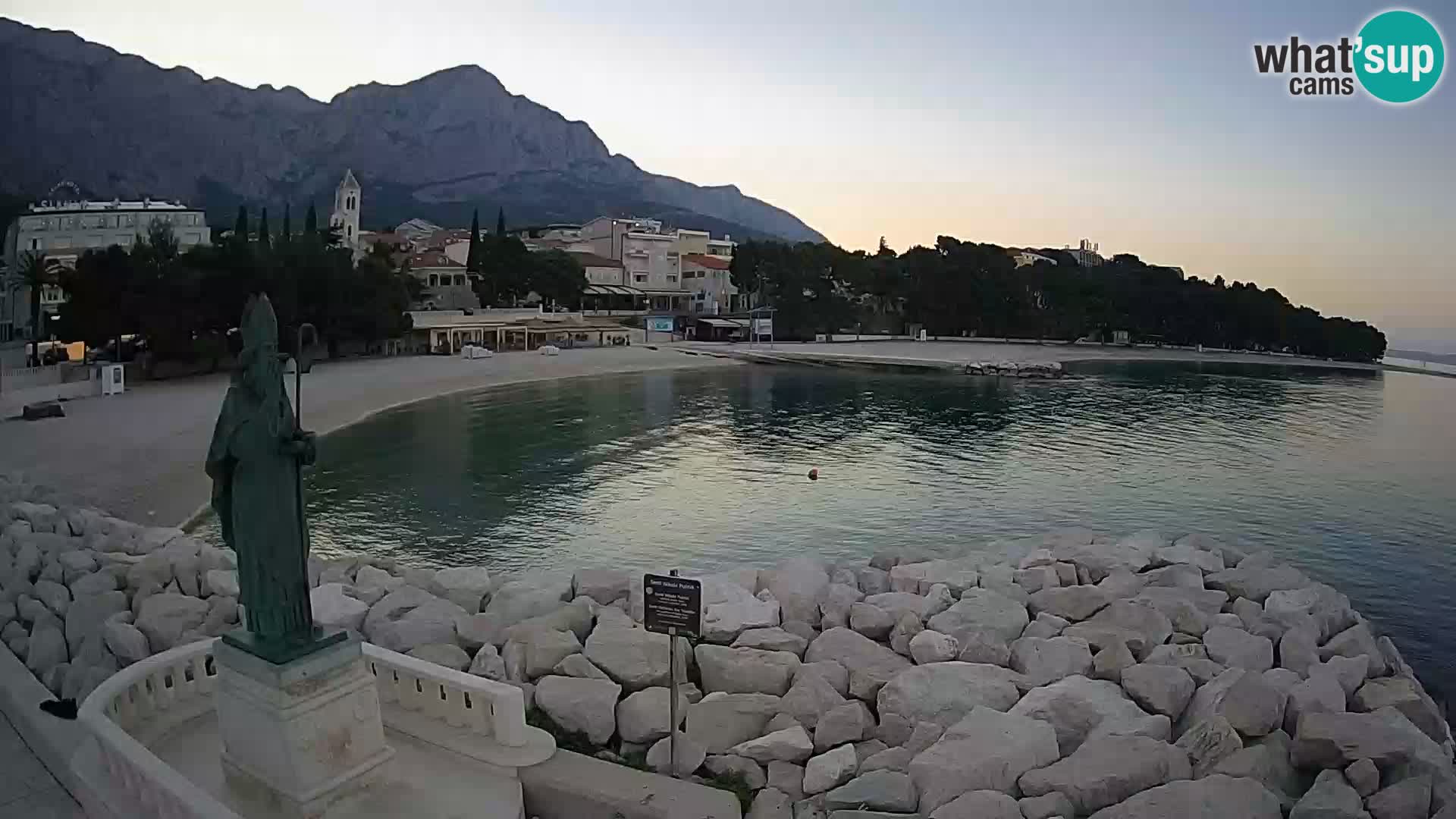 Webcam live Baška Voda – St. Nikola und Strand