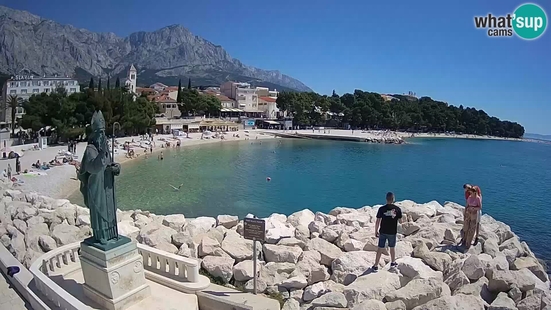 Spletna kamera Baška Voda – Sv. Nikola in plaža