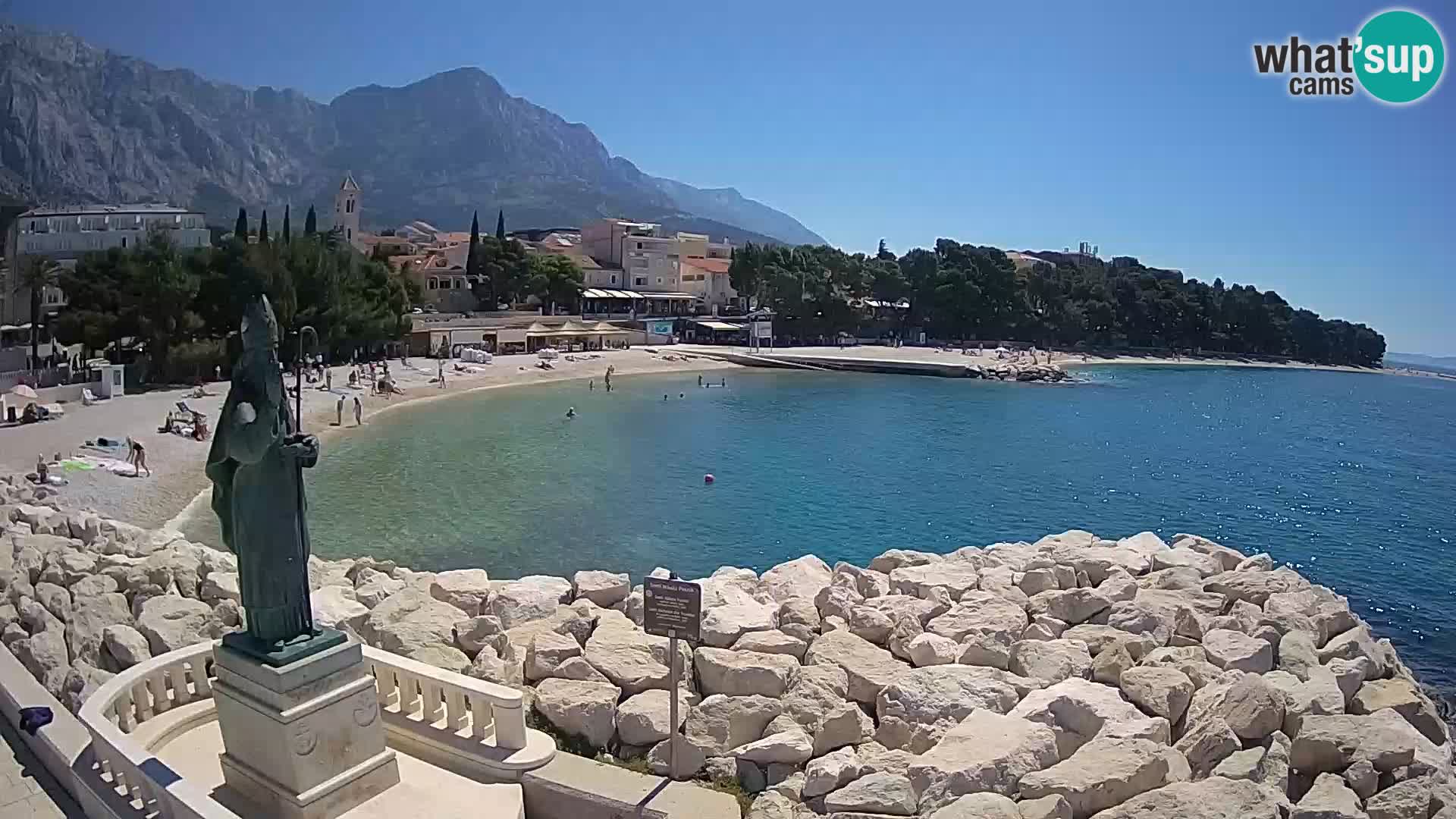 Spletna kamera Baška Voda – Sv. Nikola in plaža