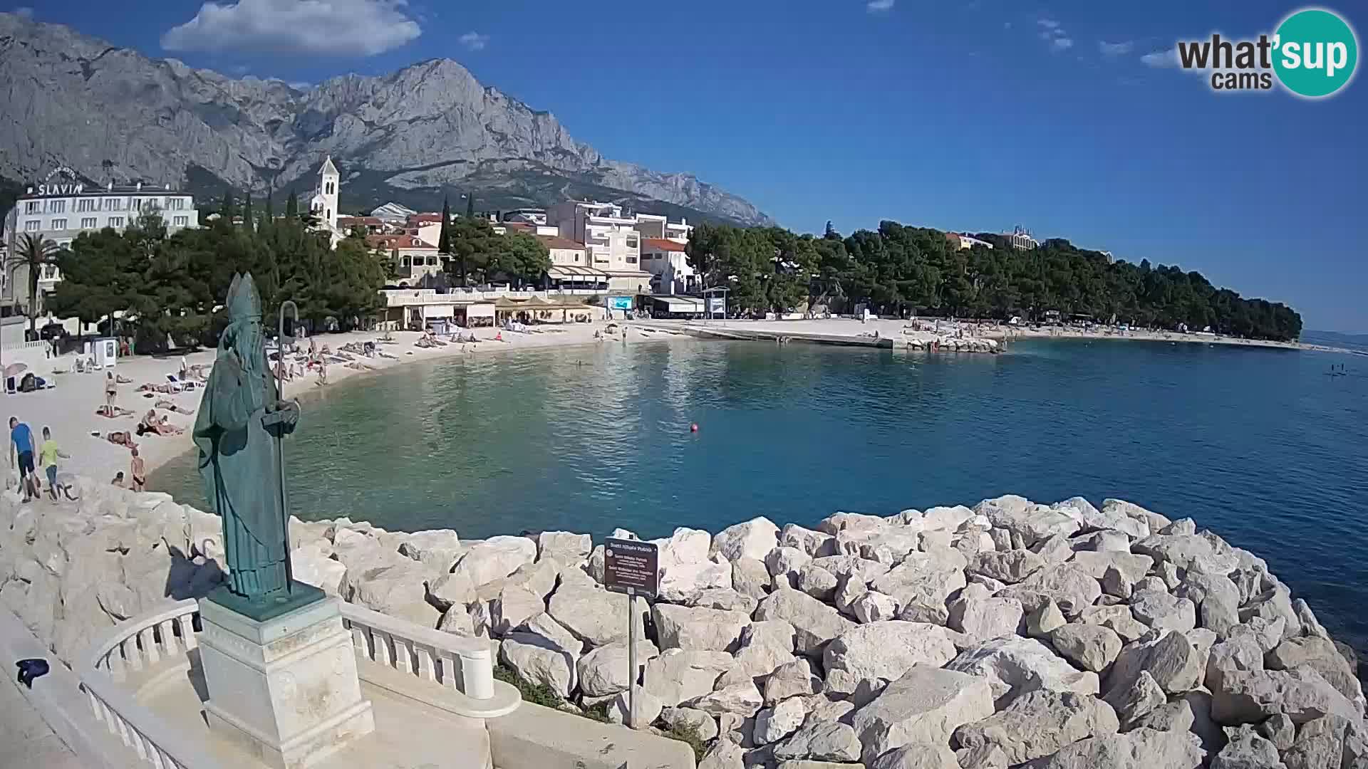 Spletna kamera Baška Voda – Sv. Nikola in plaža