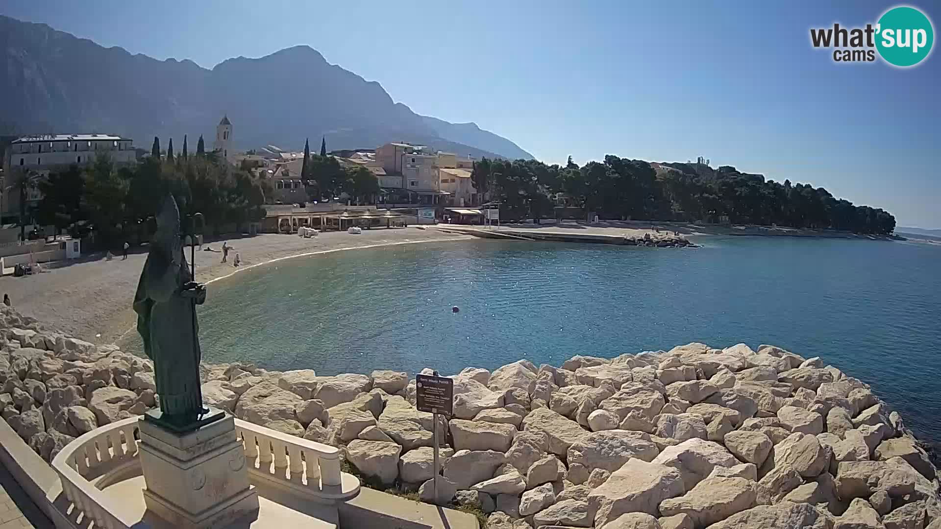 Spletna kamera Baška Voda – Sv. Nikola in plaža