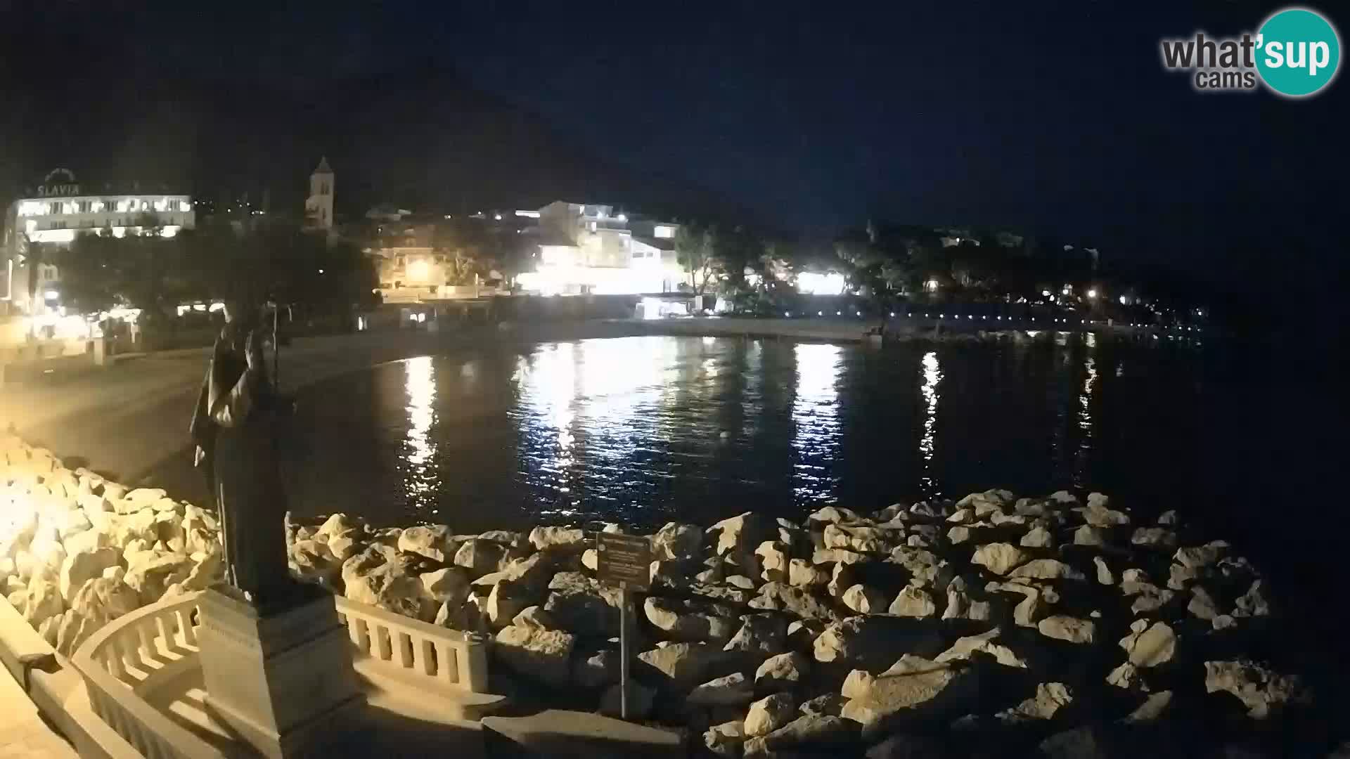 Spletna kamera Baška Voda – Sv. Nikola in plaža