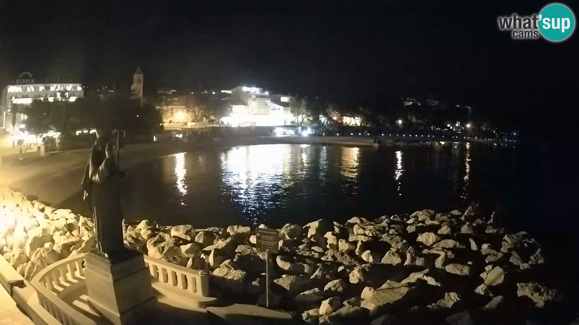 Webcam Baška Voda Croatia | Saint Nikola and beach
