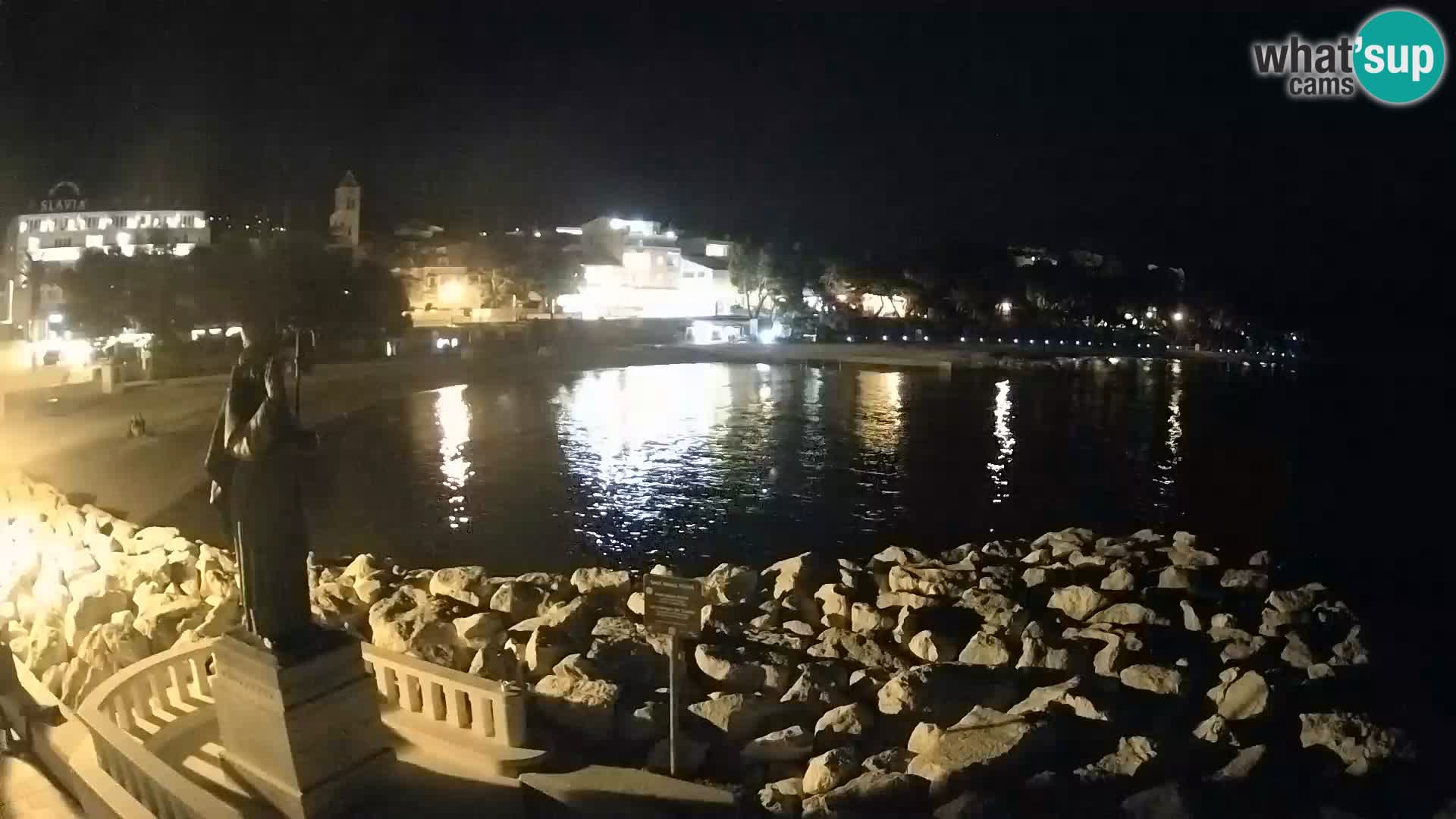 Spletna kamera Baška Voda – Sv. Nikola in plaža
