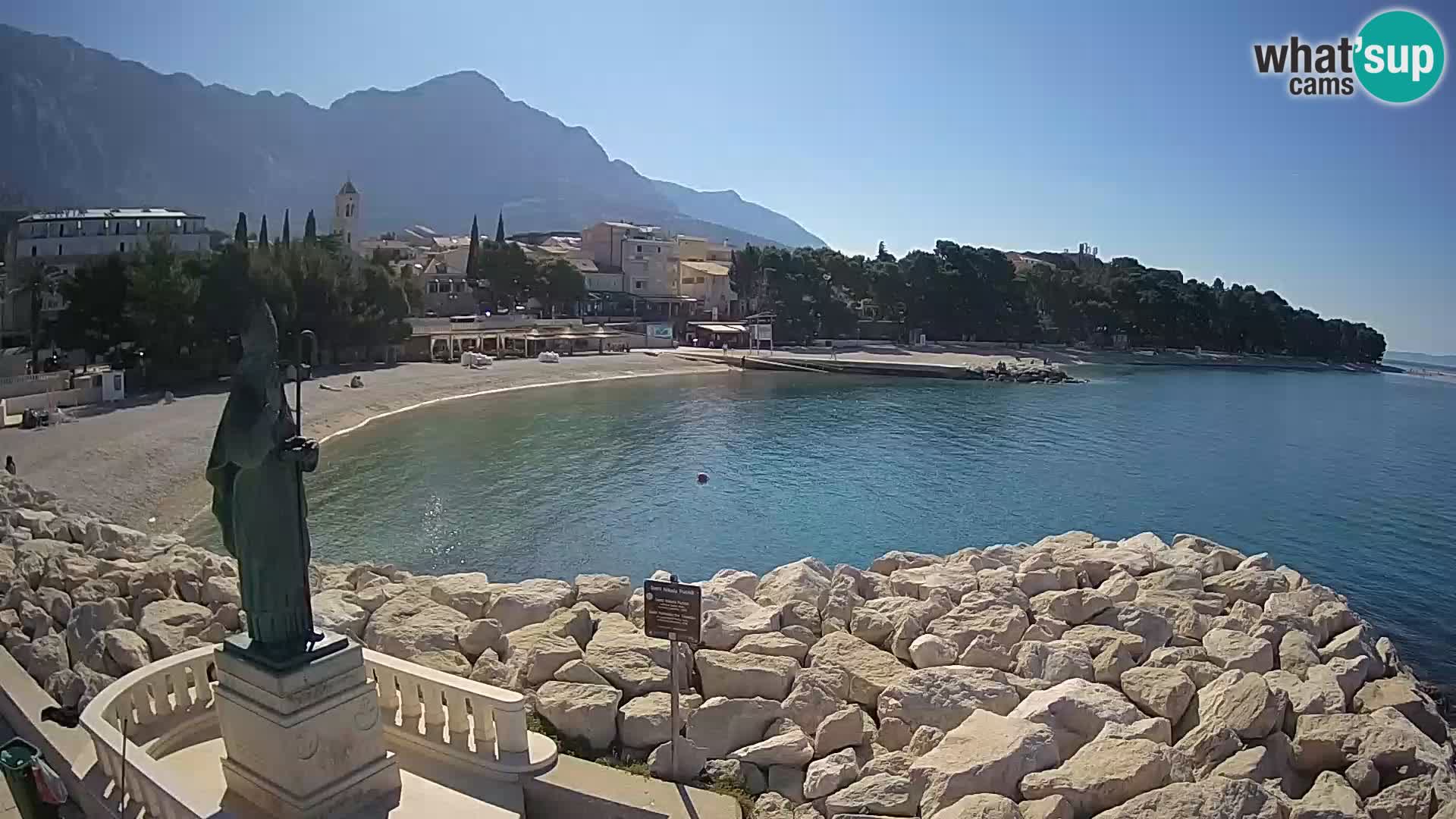 Spletna kamera Baška Voda – Sv. Nikola in plaža