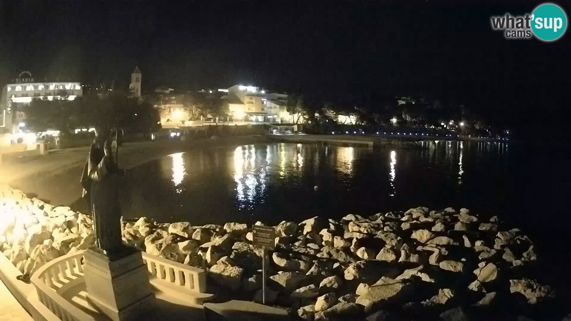 Webcam Baška Voda – Saint Nikola and beach