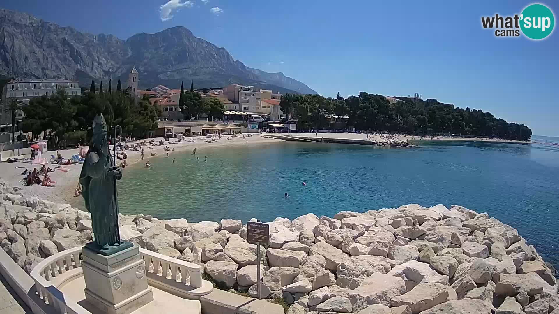 Spletna kamera Baška Voda – Sv. Nikola in plaža