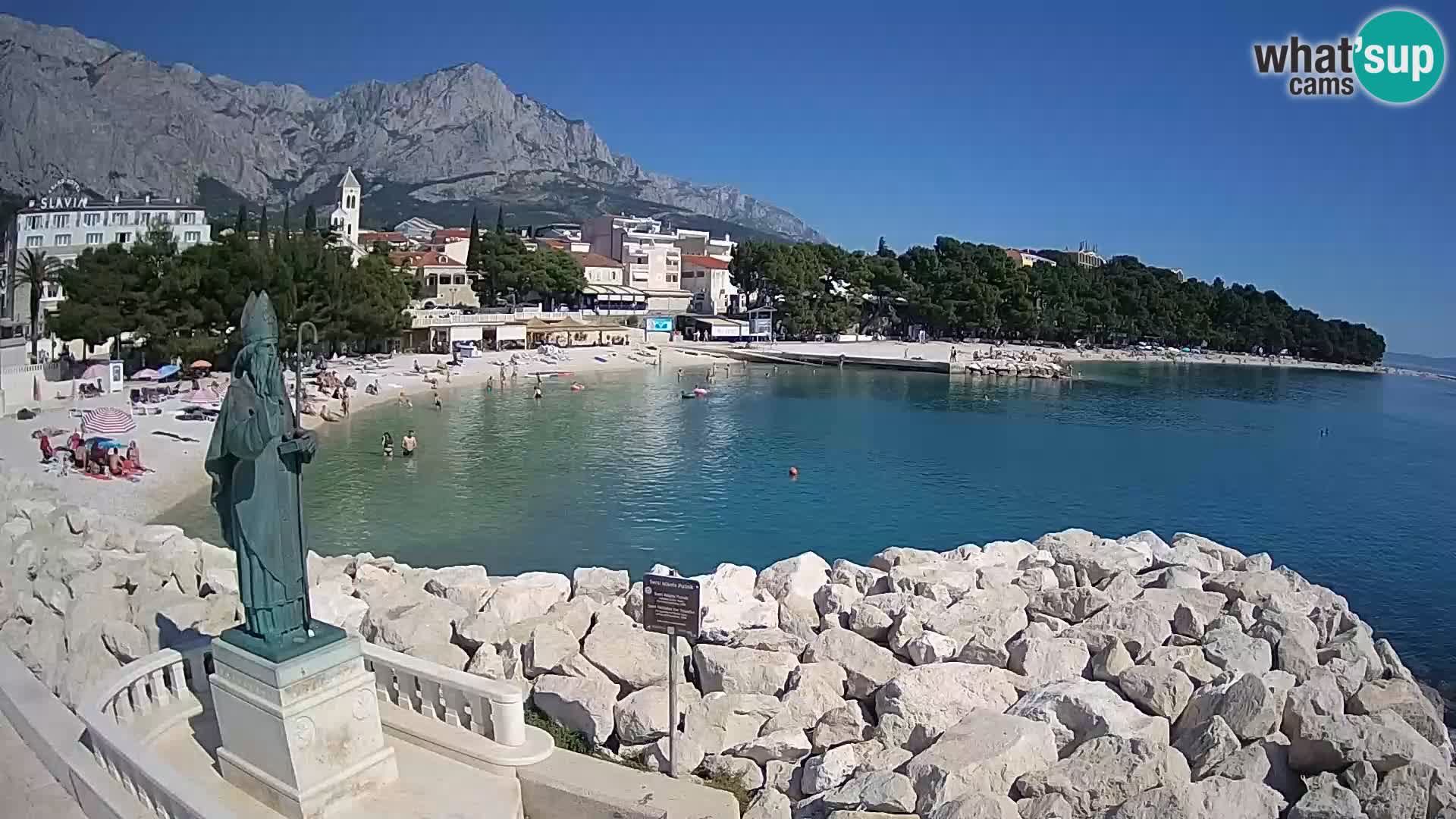 Webcam live Baška Voda – St. Nikola und Strand